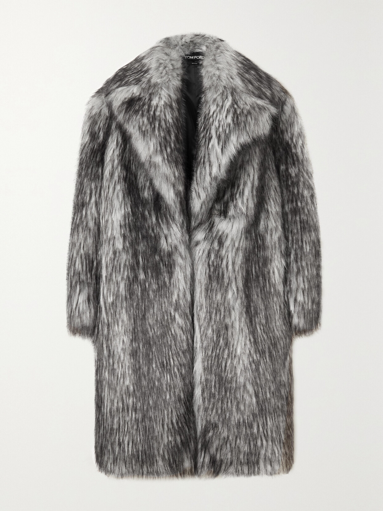 Shop Tom Ford Faux Fur Coat In Gray