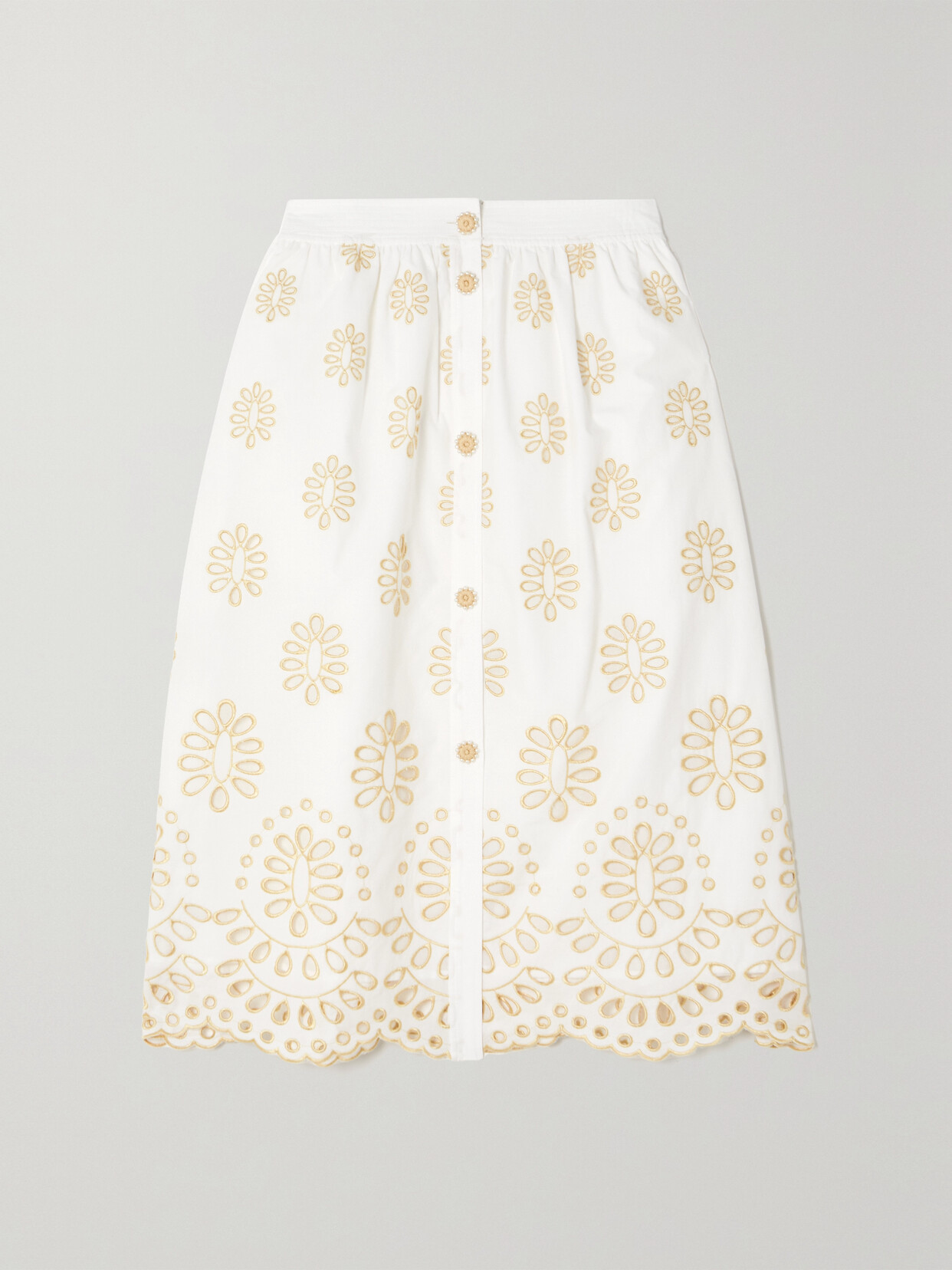 WAIMARI + Net Sustain Bonnie Broderie Anglaise Cotton-voile Skirt - White