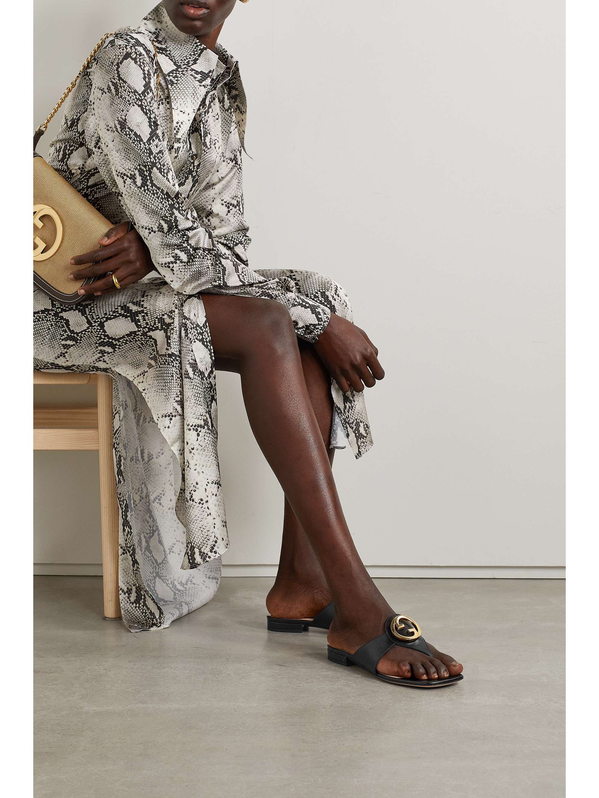 GUCCI Blondie logo-embellished leather sandals