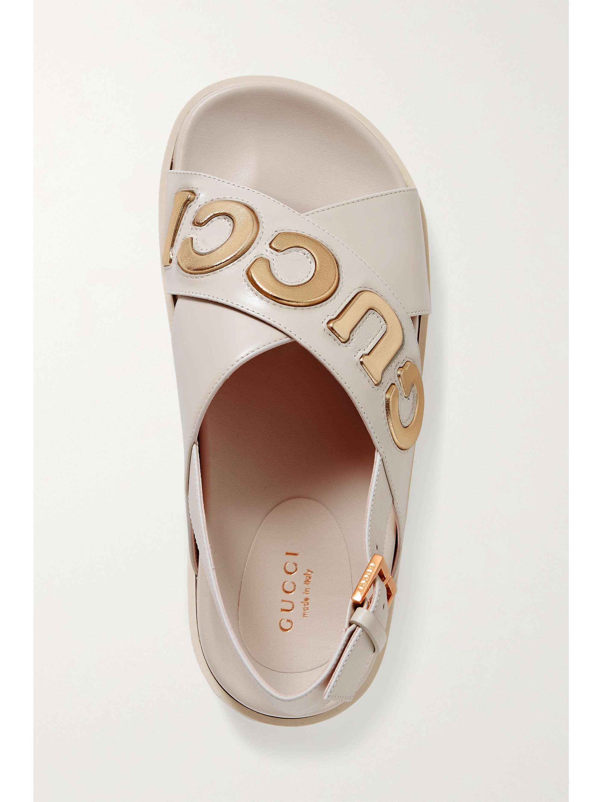 røg Mindre I hele verden GUCCI Logo-embossed leather sandals | NET-A-PORTER