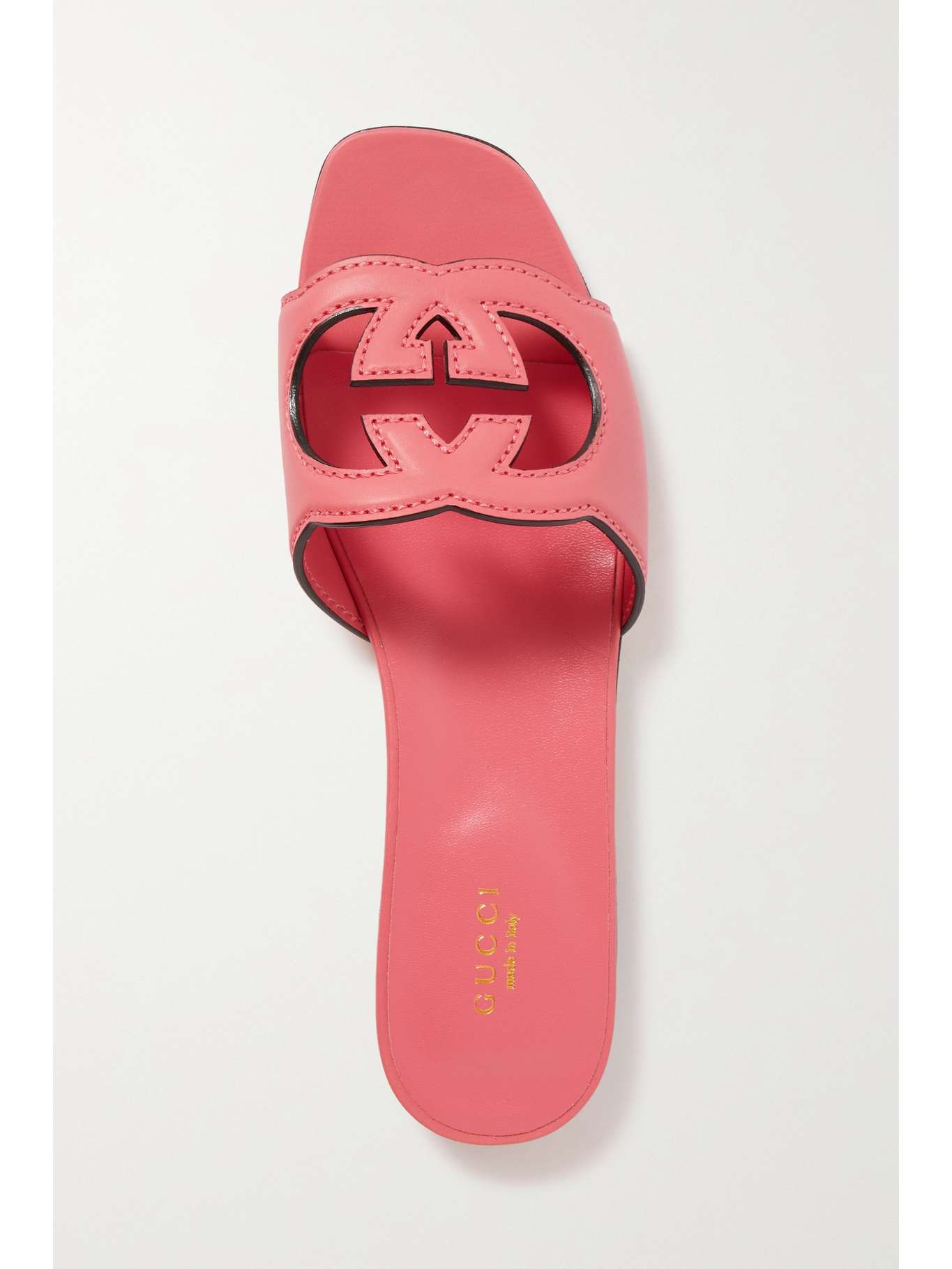 GUCCI Cutout leather slides NETAPORTER