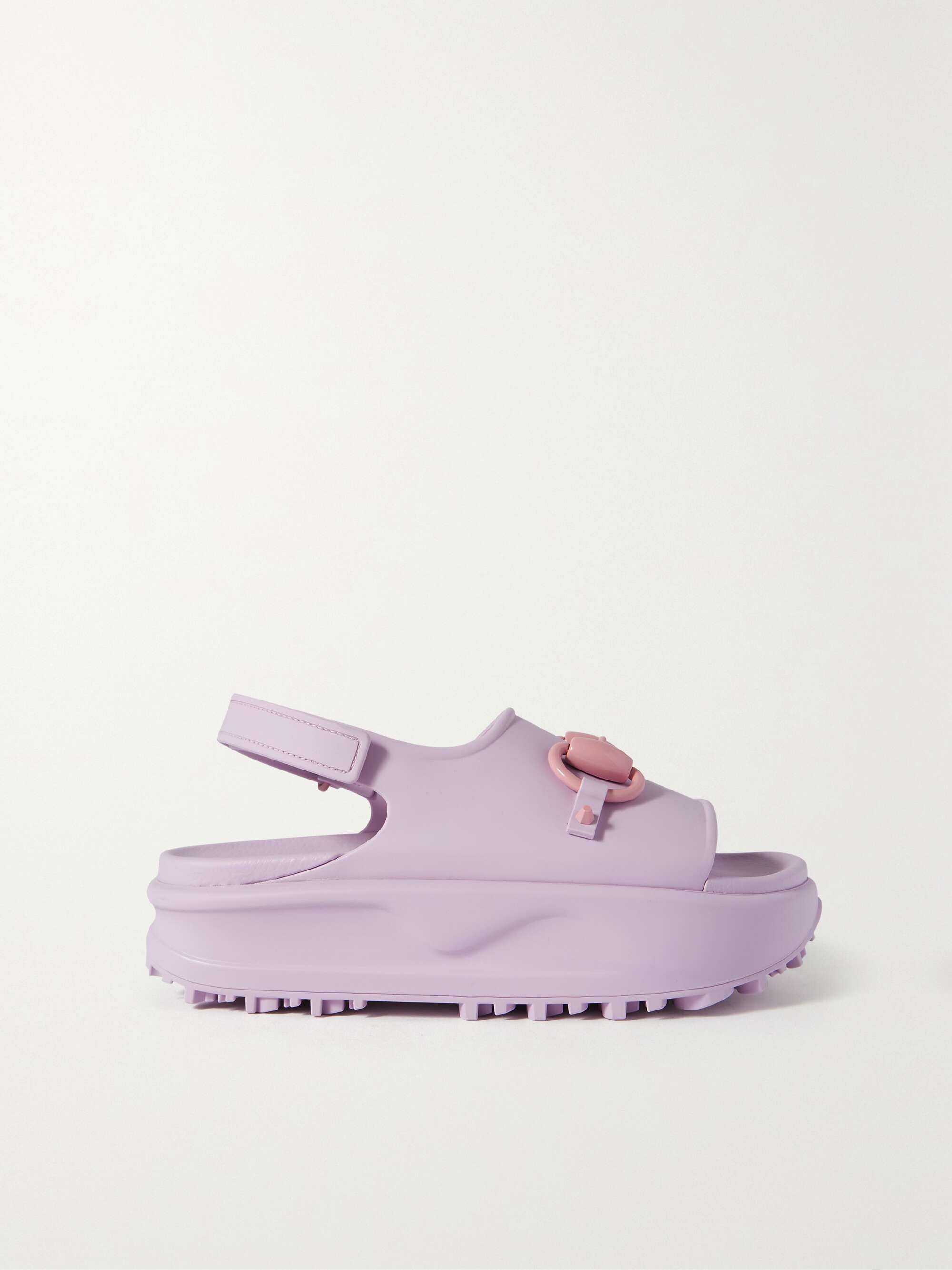 GUCCI Horsebit-detailed rubber slingback platform sandals | NET-A-PORTER