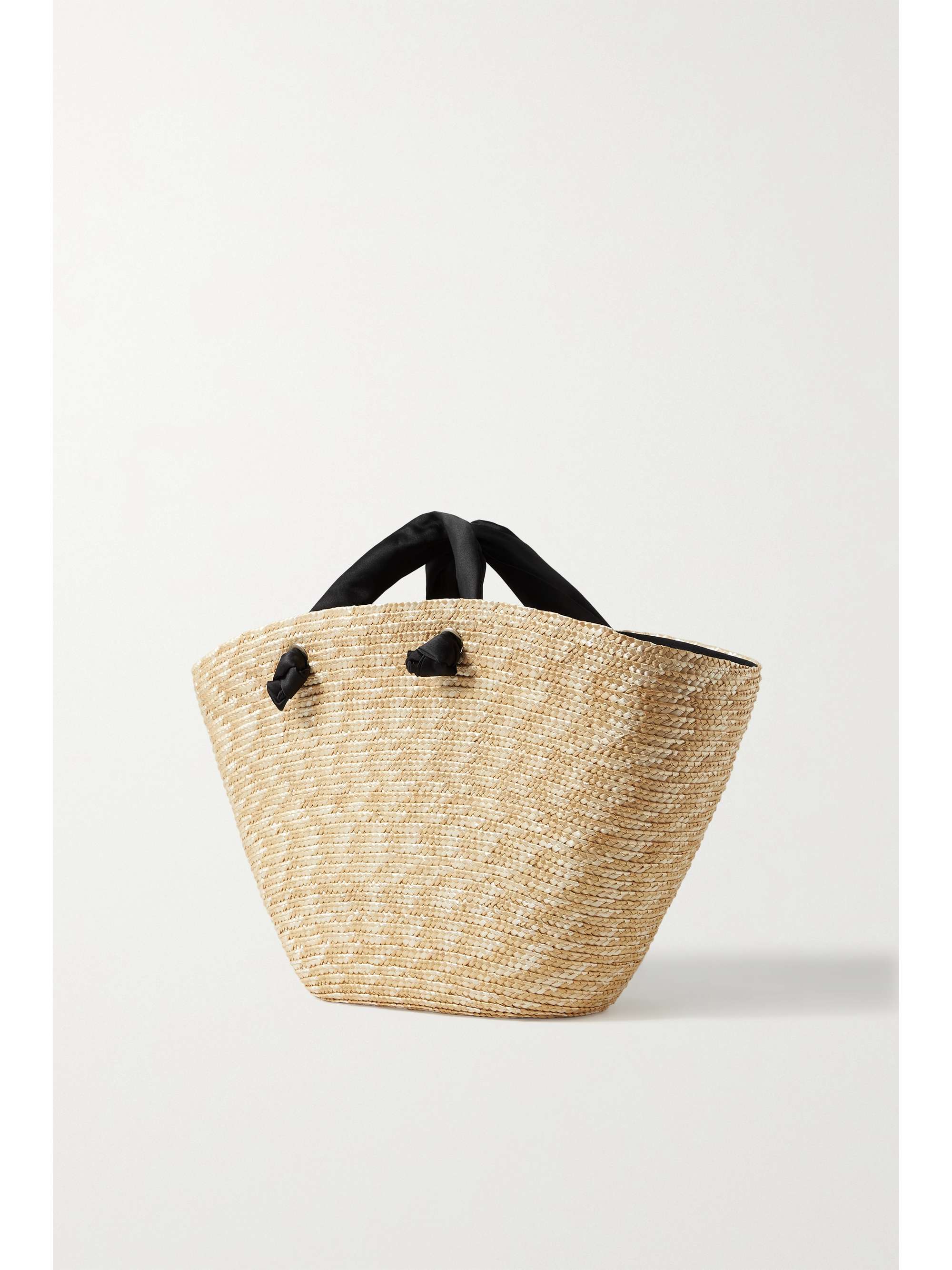 EUGENIA KIM Carlotta satin-trimmed straw tote