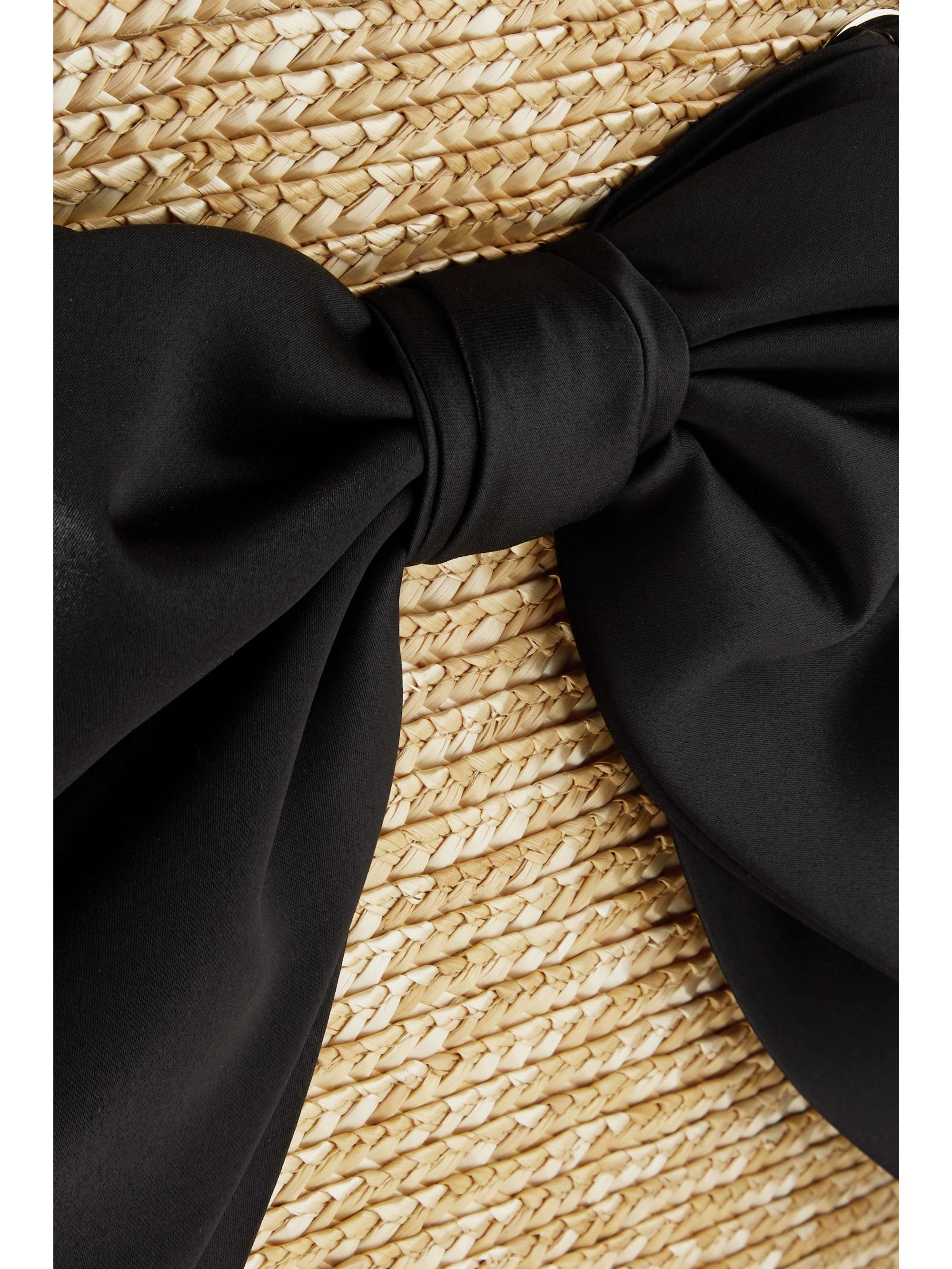 EUGENIA KIM Carlotta satin-trimmed straw tote