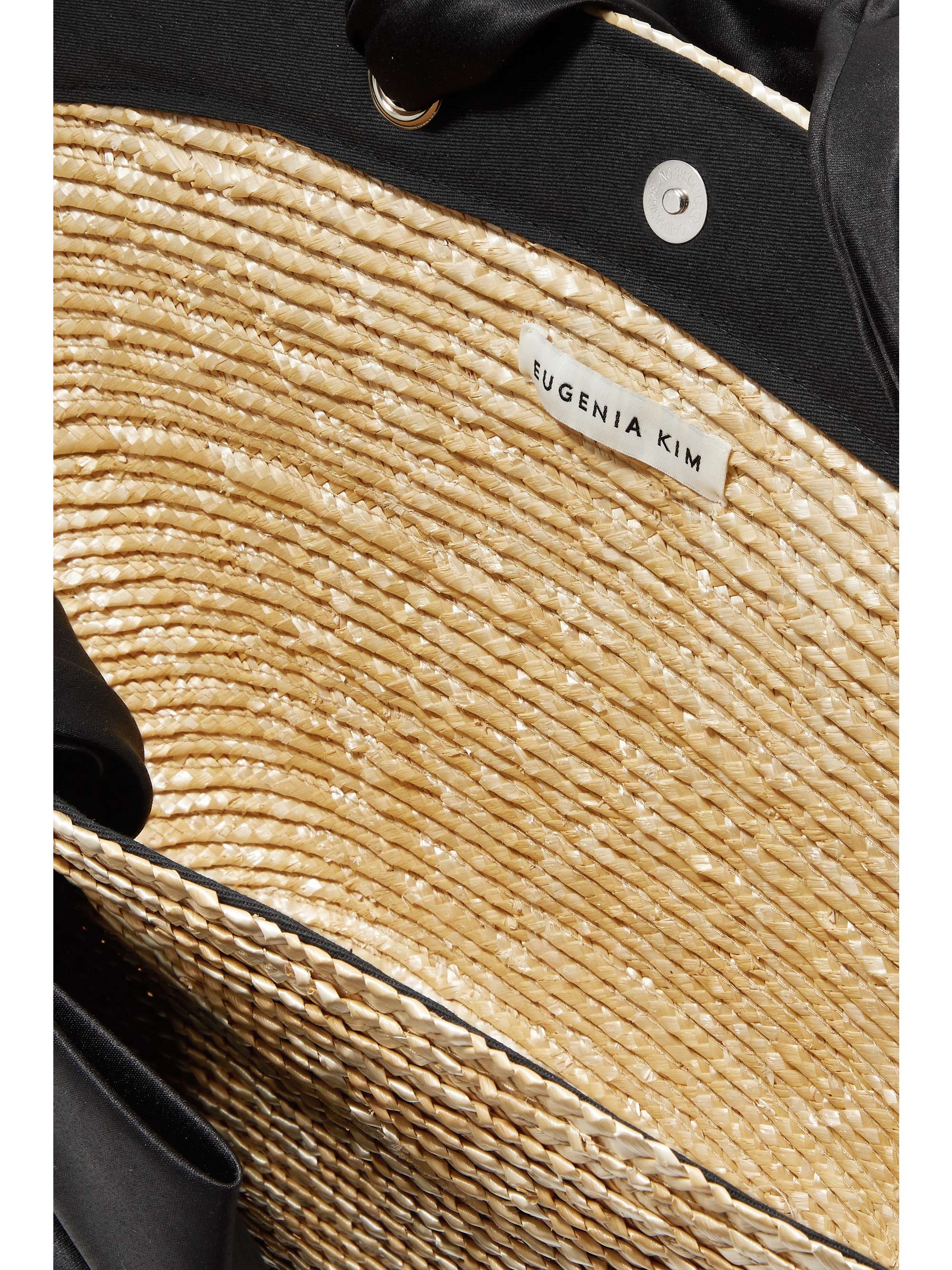 EUGENIA KIM Carlotta satin-trimmed straw tote