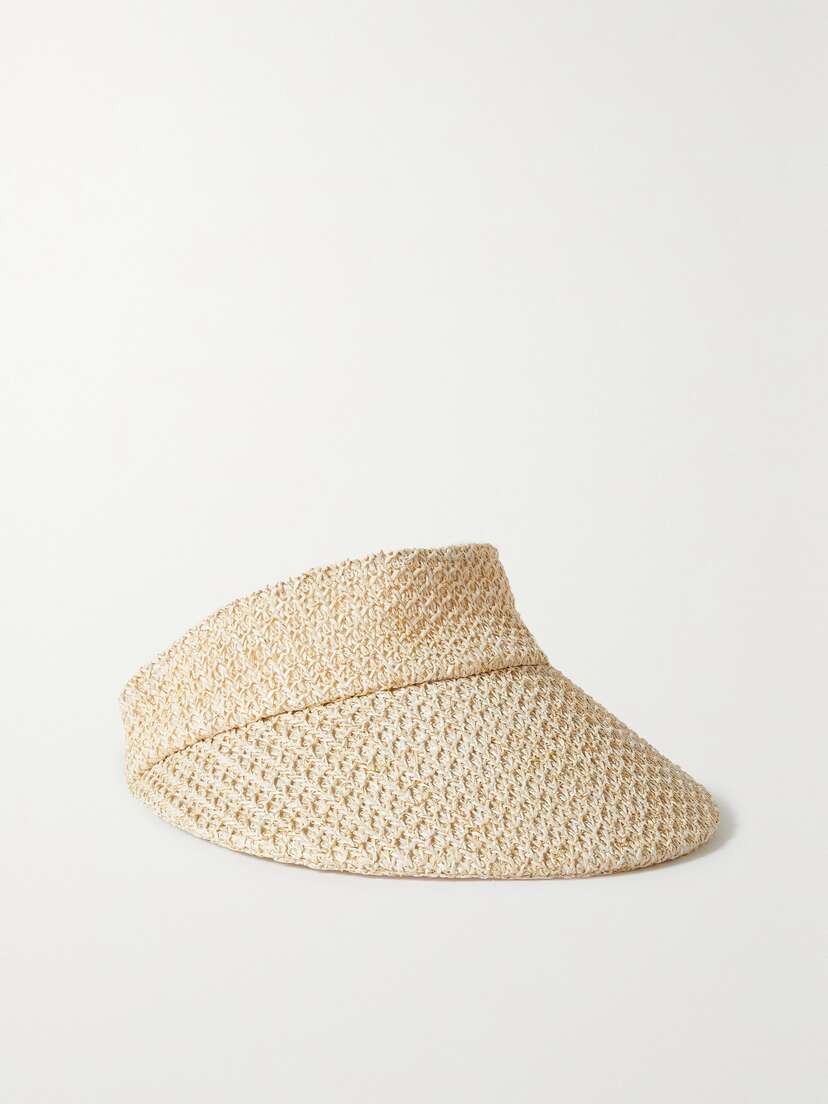 Eugenia Kim Micky Metallic Straw-effect Visor