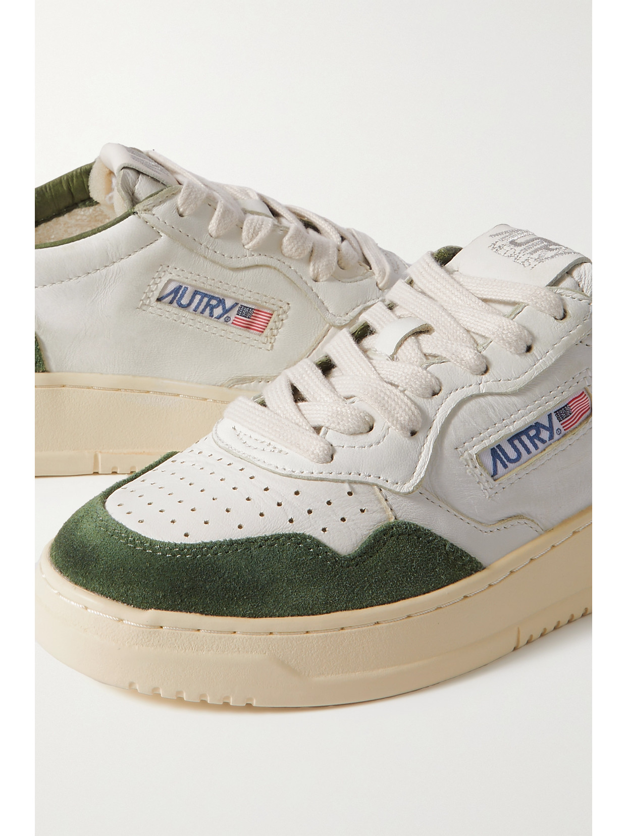 Autry Medalist Low Suede And Leather Sneakers In White
