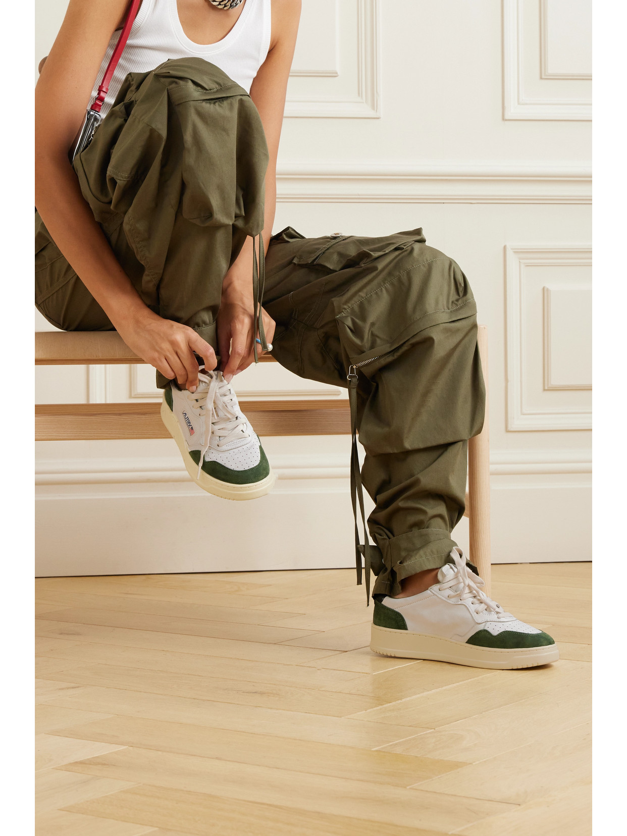 Autry Medalist Low Suede And Leather Sneakers In White