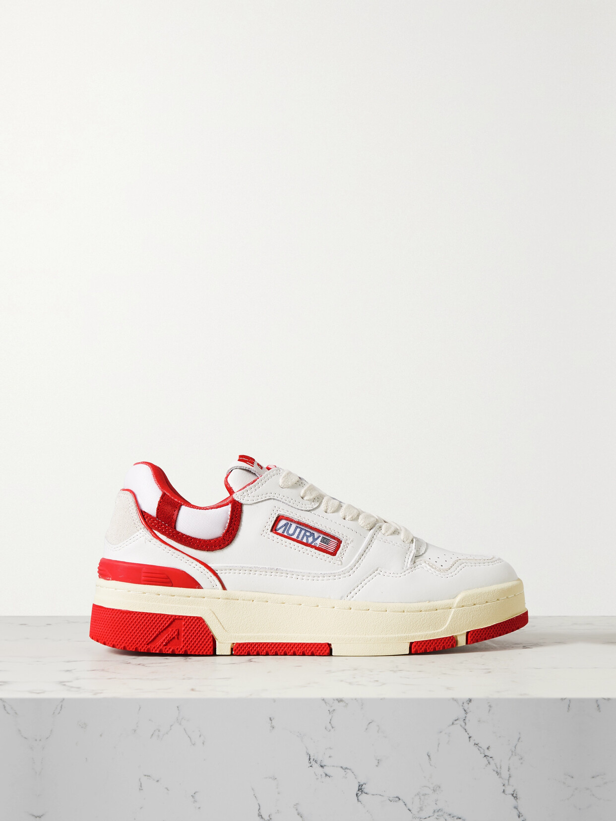 Autry - Clc Suede- And Rubber-trimmed Leather Sneakers - White