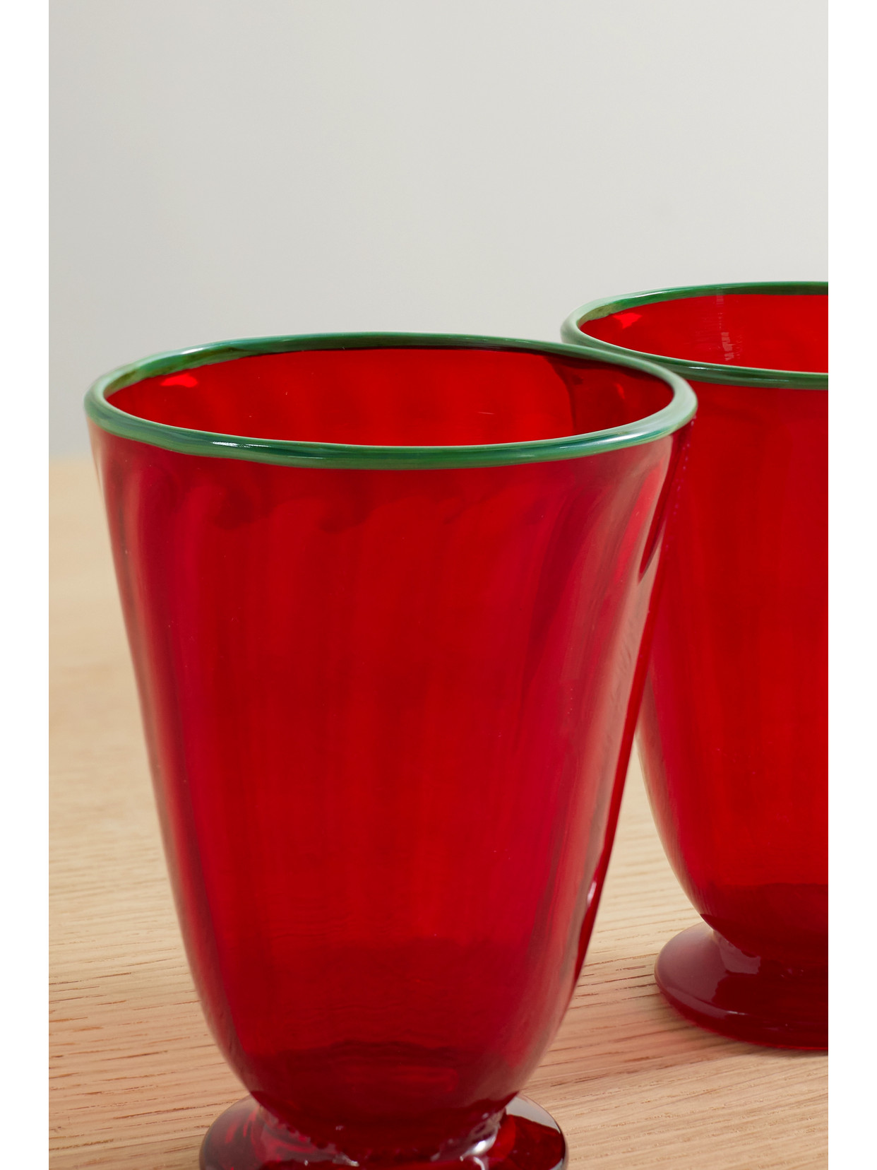 Shop La Doublej Rainbow Set Of Two Murano Glasses In Red