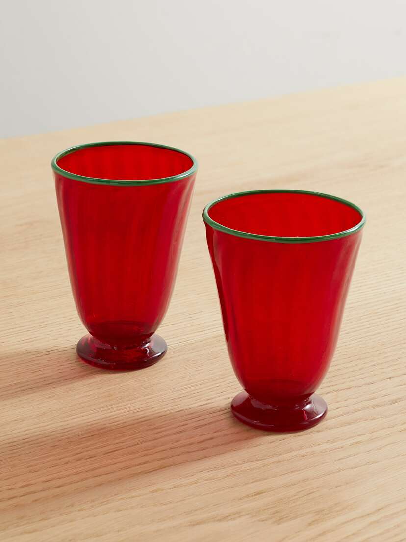 La DoubleJ Rainbow Set Of Two Murano Glasses