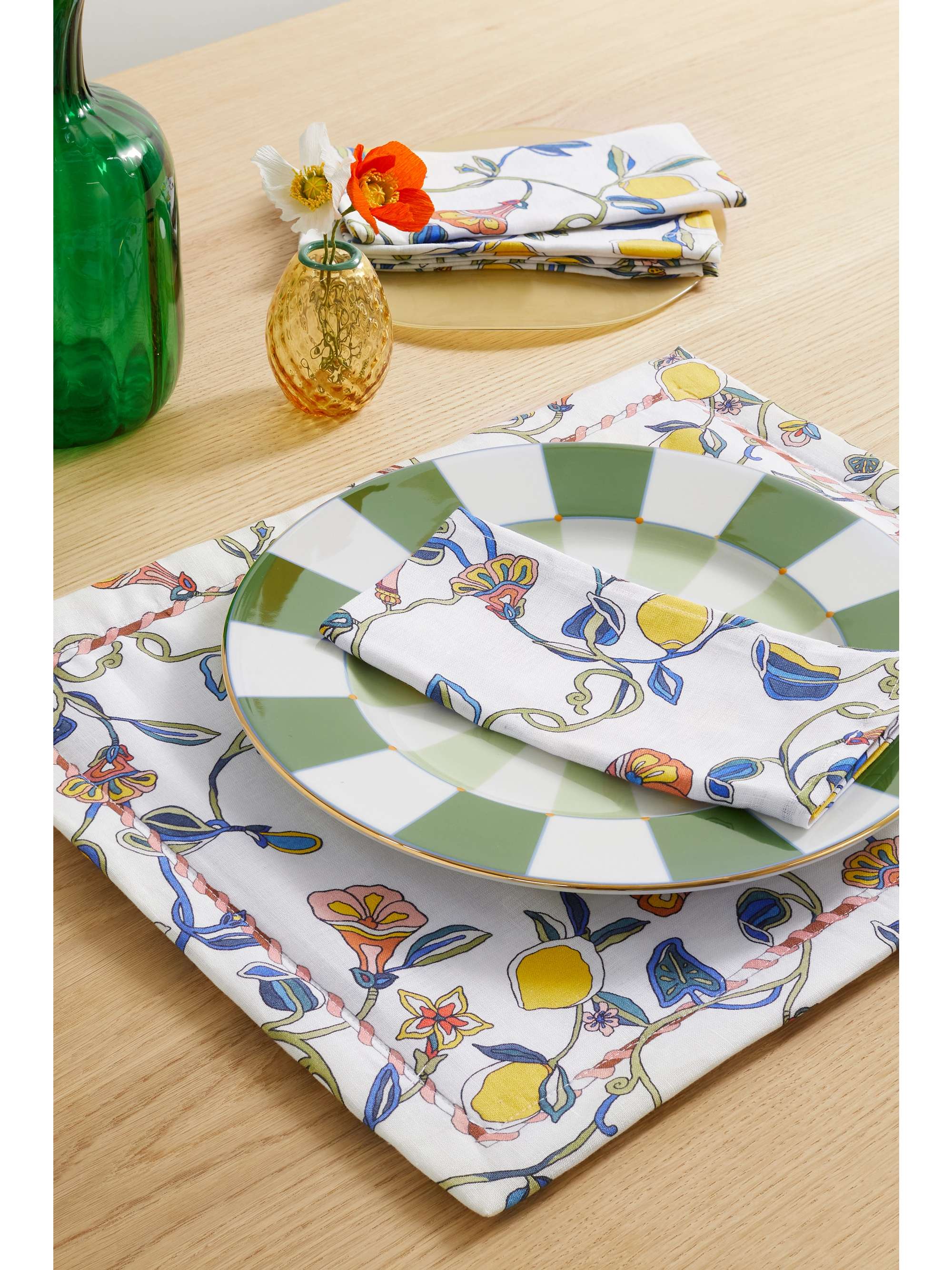 Botanical Print Linen Napkin Set