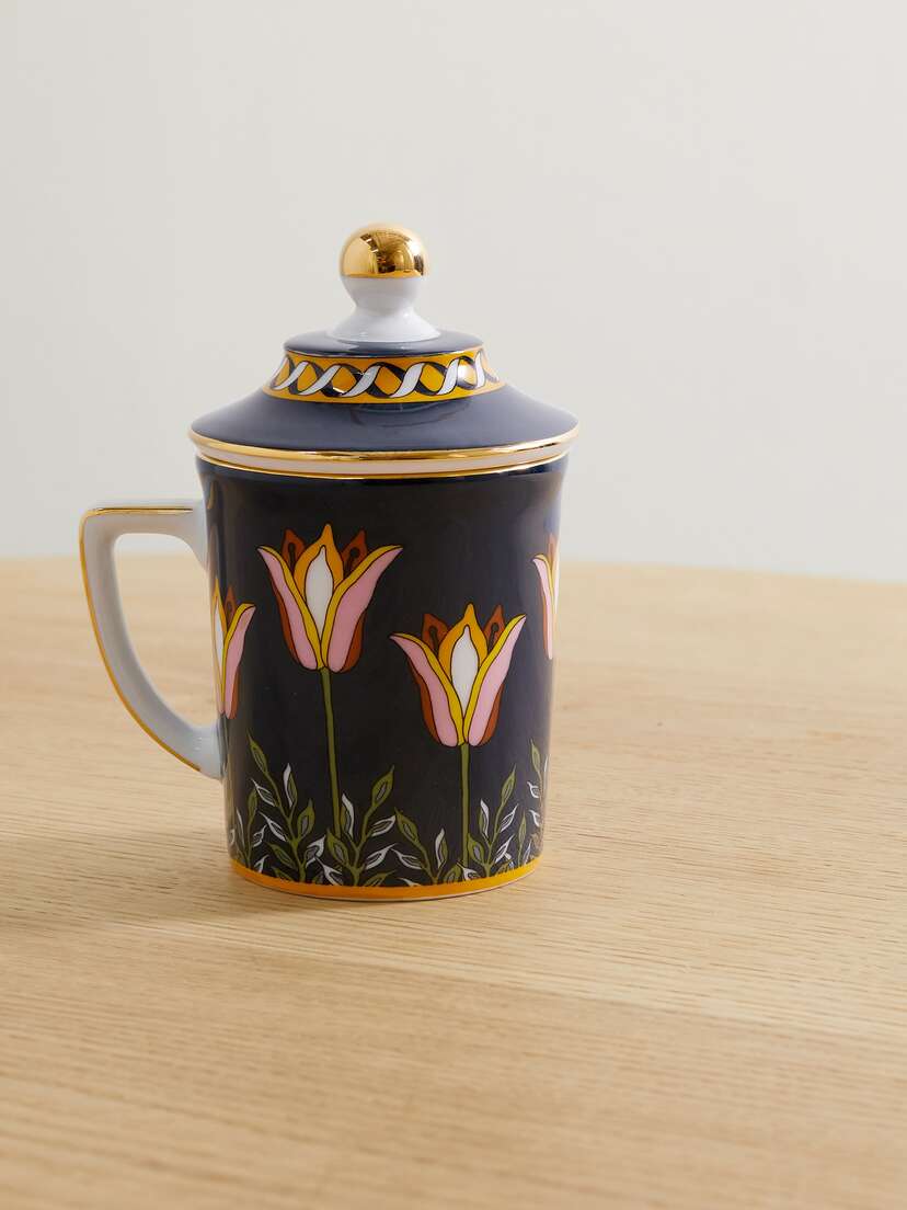 La DoubleJ Gold-plated Porcelain Mug