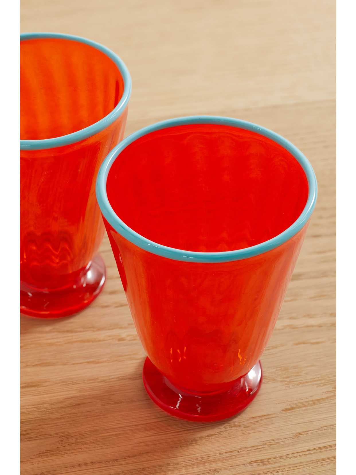 Shop La Doublej Rainbow Set Of Two Murano Glasses In Orange