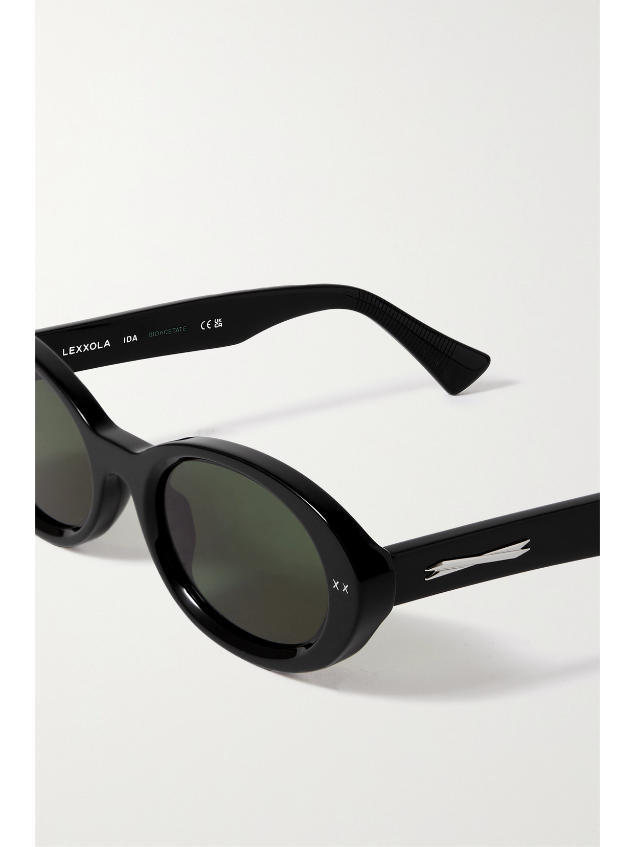 Lexxola Ida oval frame acetate black sunglasses sour pink lens Lexxola Ida Oval-Frame Acetate Sunglasses In Pink - 50% Off  main image 3