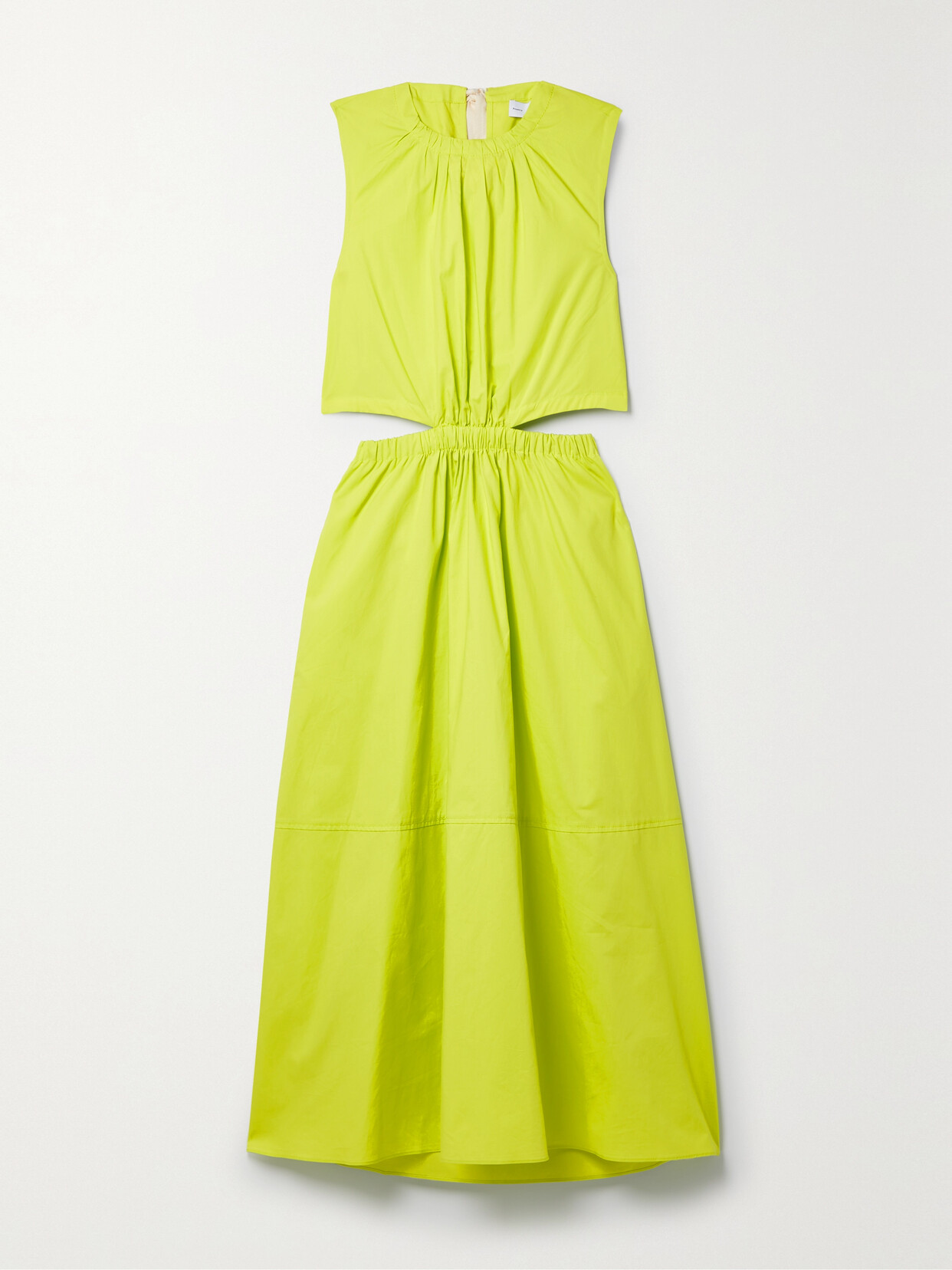 Proenza Schouler White Label Cutout Cotton-poplin Midi Dress - Yellow