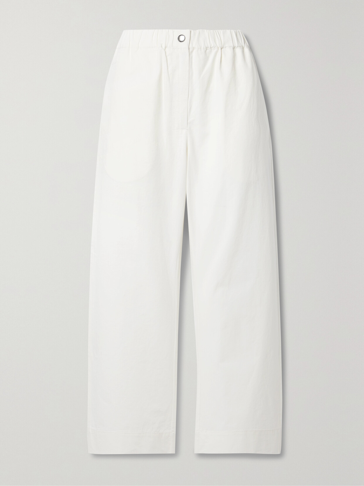 Proenza Schouler White Label Cropped Cotton And Linen-blend Straight-leg Pants - Ivory