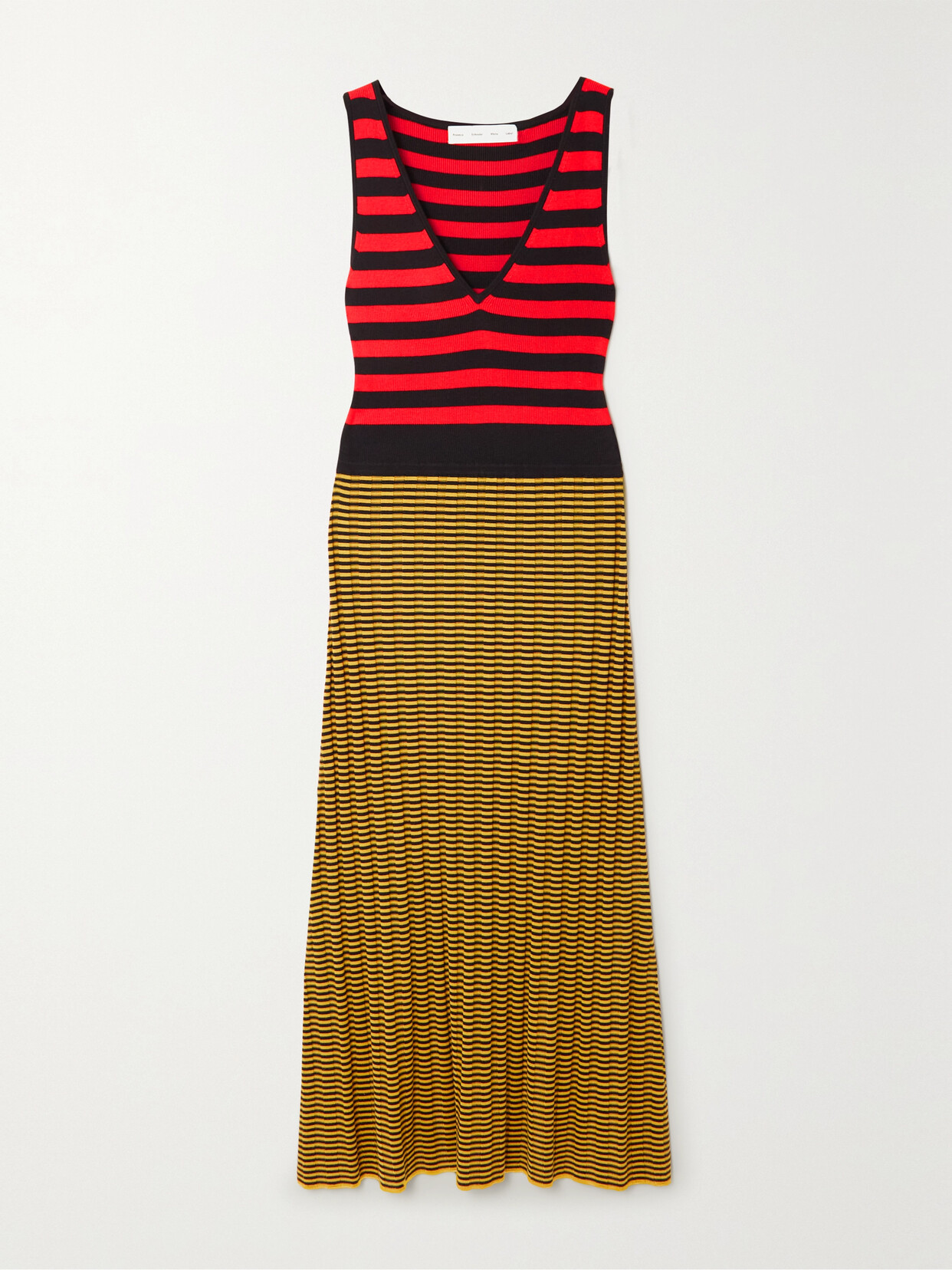 Proenza Schouler White Label Striped Ribbed-knit Midi Dress - Red