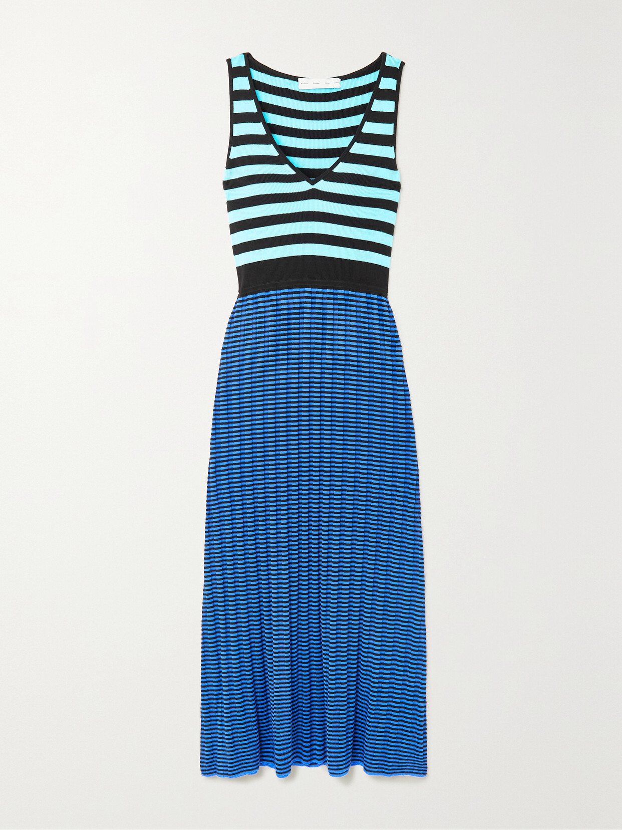 Proenza Schouler White Label Striped Ribbed-knit Midi Dress - Blue