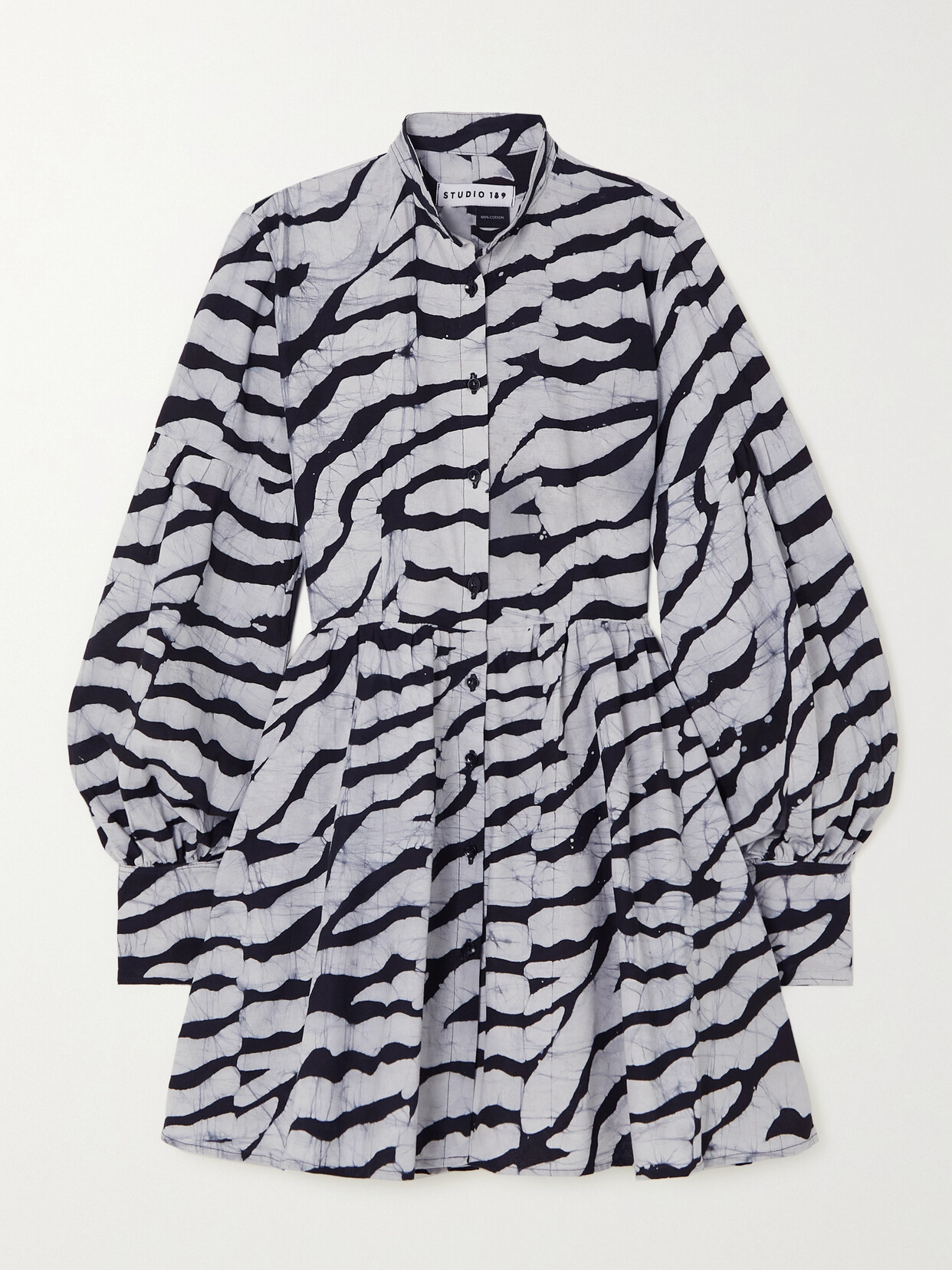 STUDIO 189 ZEBRA-PRINT COTTON MINI DRESS