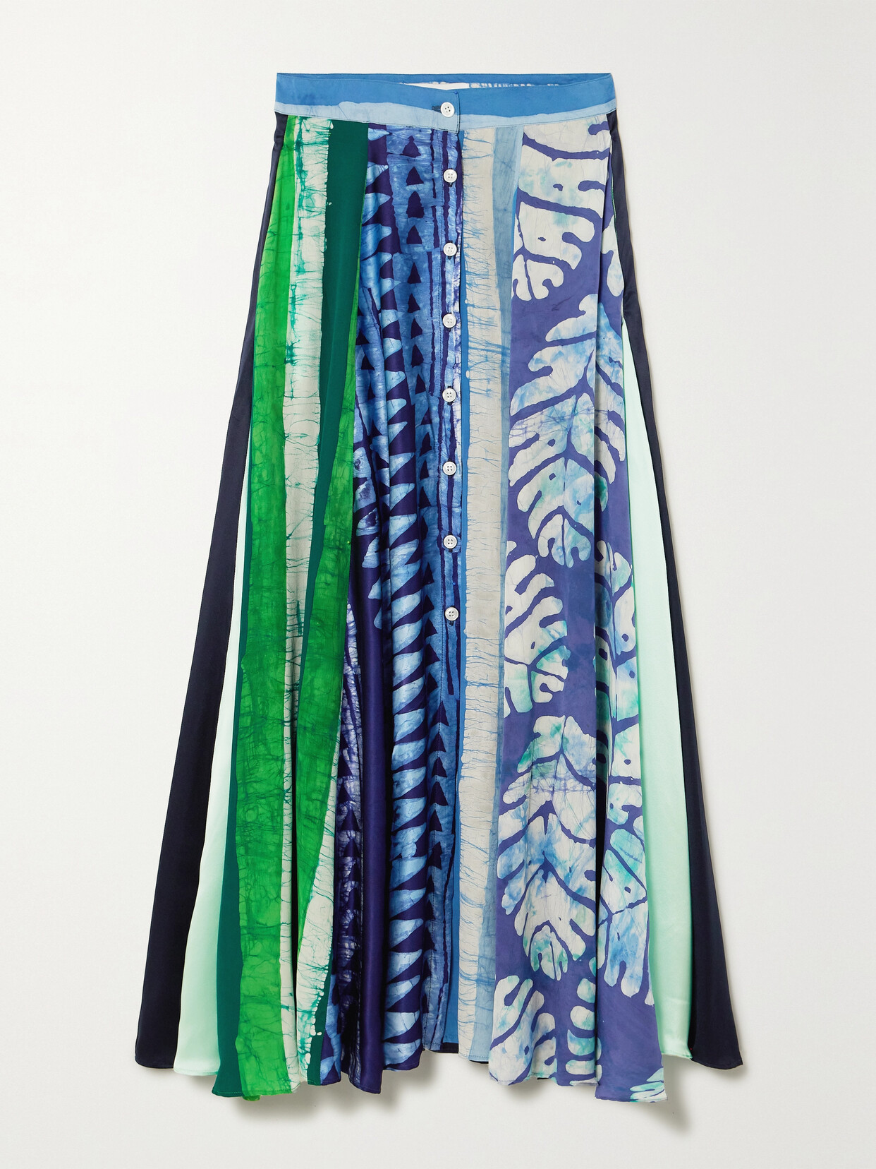 Studio 189 - Printed Silk Maxi Skirt - Blue