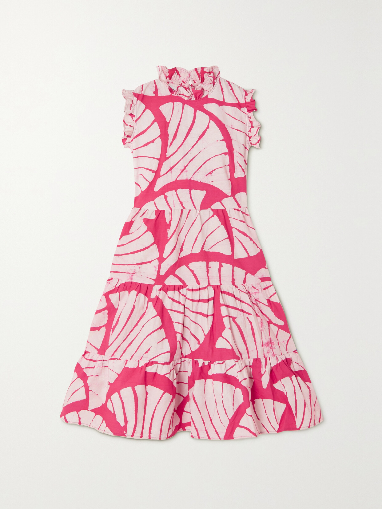 Studio 189 Ruffled Tiered Printed Cotton Mini Dress