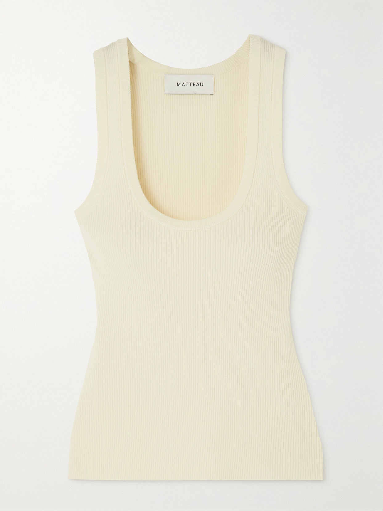 Shop Matteau + Net Sustain Ribbed-knit Tank In Ecru