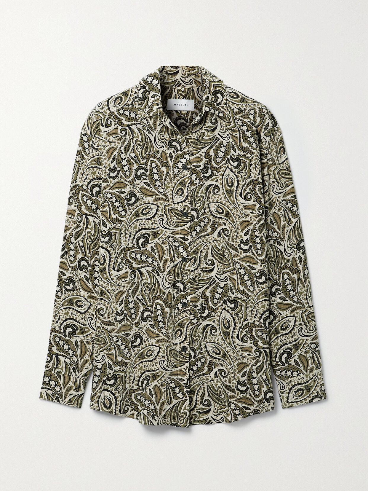 MATTEAU + NET SUSTAIN PAISLEY-PRINT ORGANIC SILK CREPE DE CHINE SHIRT