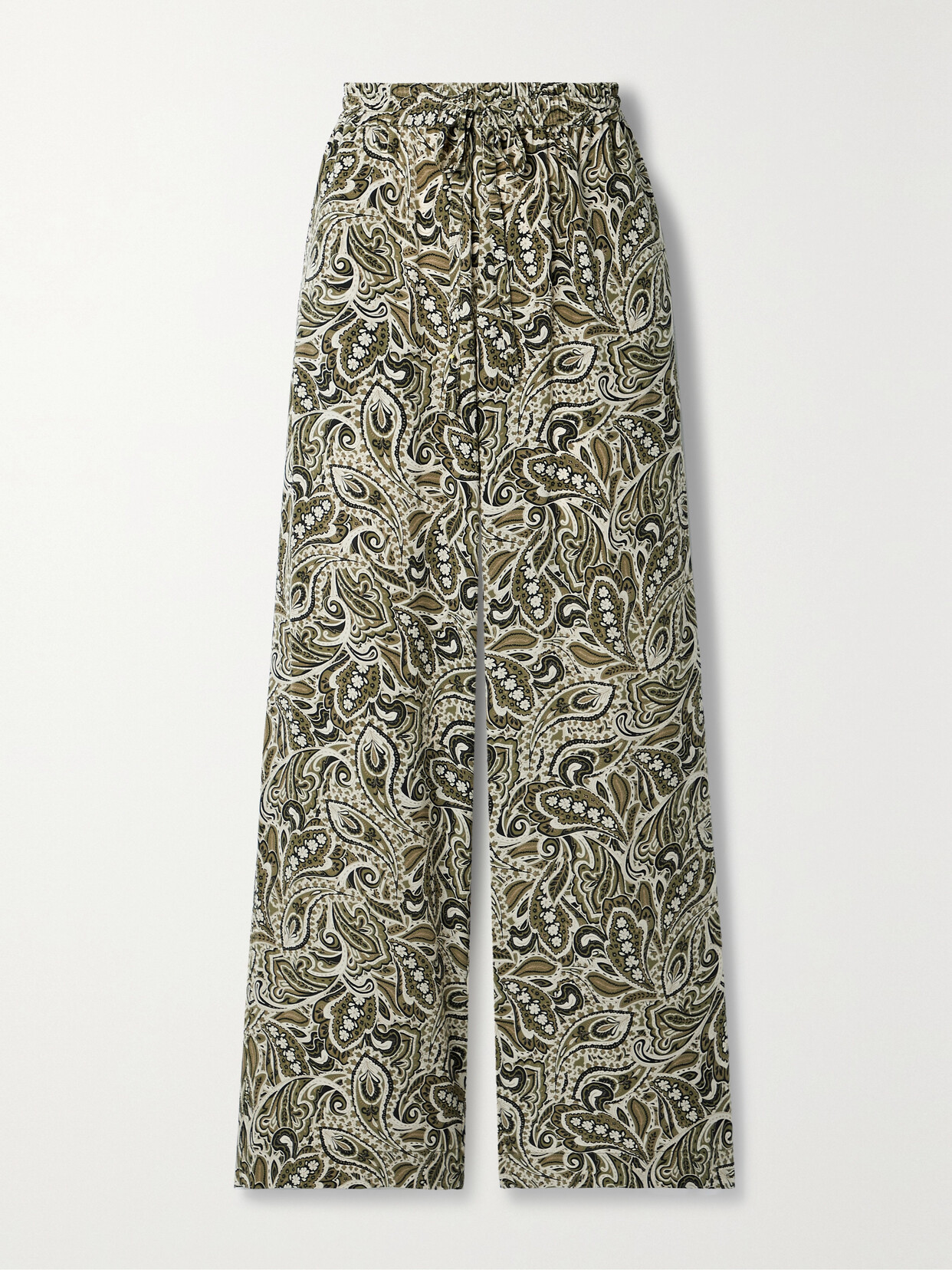 Matteau + Net Sustain Paisley-print Organic Silk Crepe De Chine Wide-leg Pants - Multi