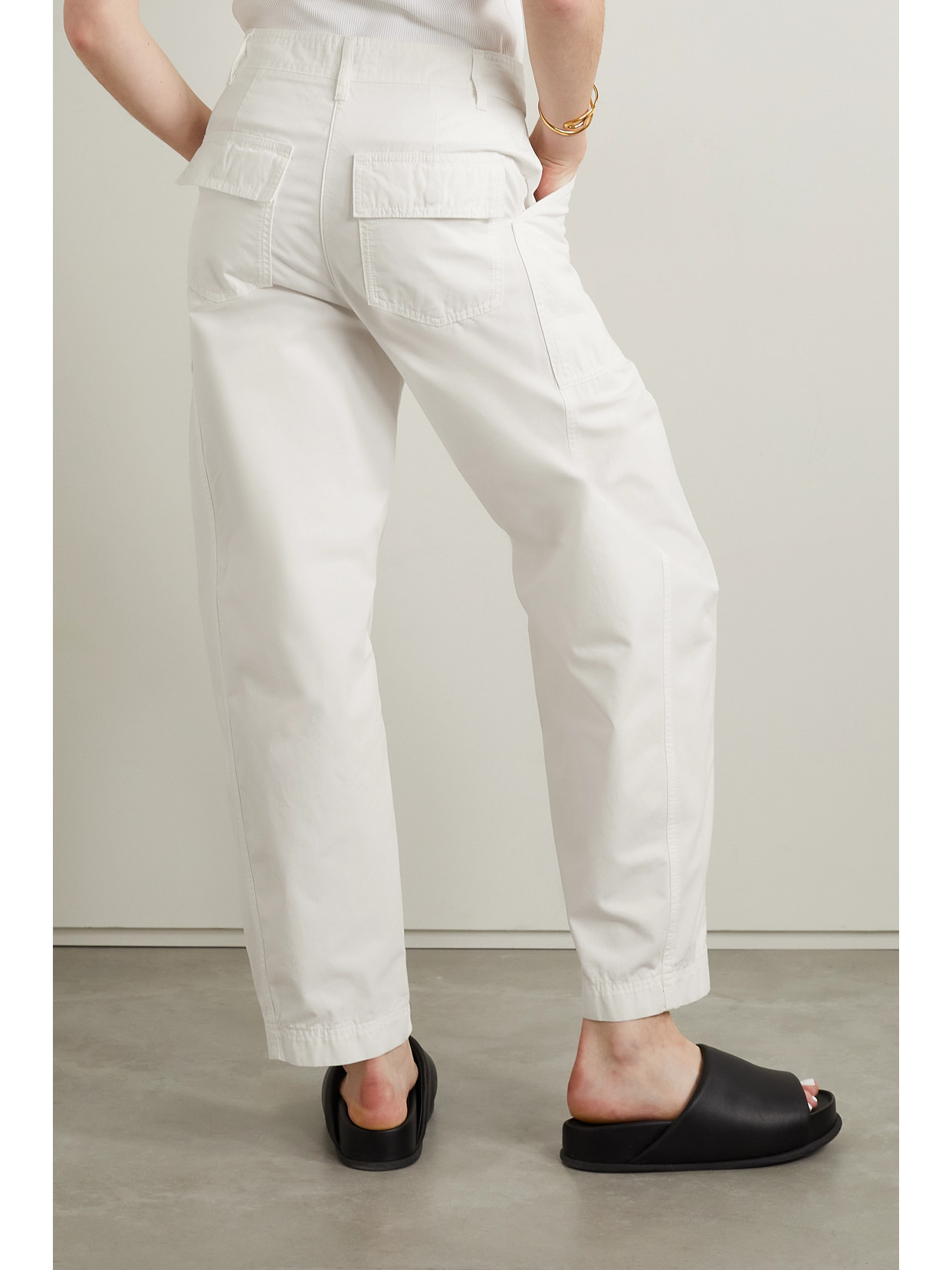 Matteau Cotton-twill Straight-leg Cargo Pants In White