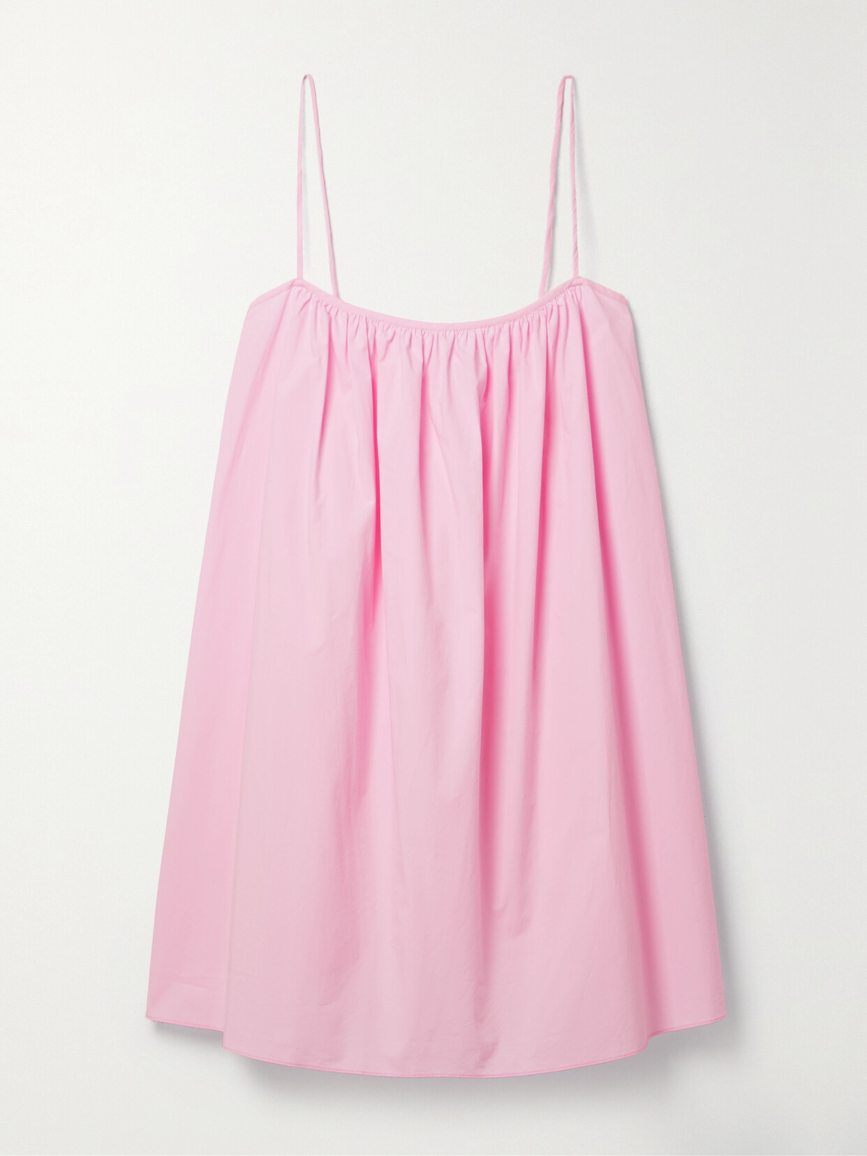 Matteau - + Net Sustain Gathered Organic Cotton-poplin Mini Dress - Pink