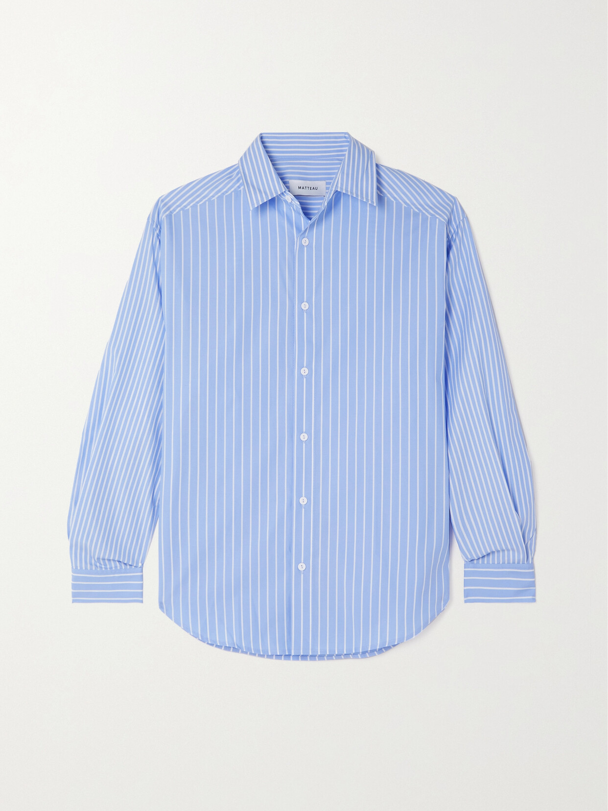 Matteau - + Net Sustain Striped Organic Cotton-poplin Shirt - Blue