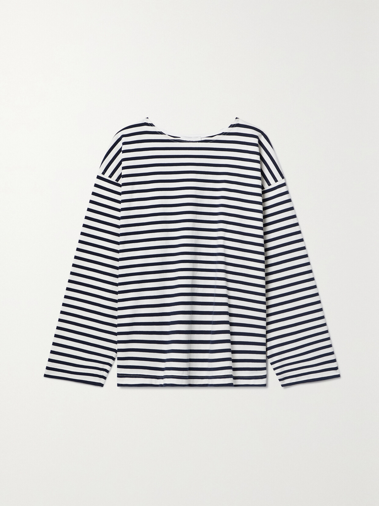 Matteau - + Net Sustain Striped Cotton-jersey Top - White