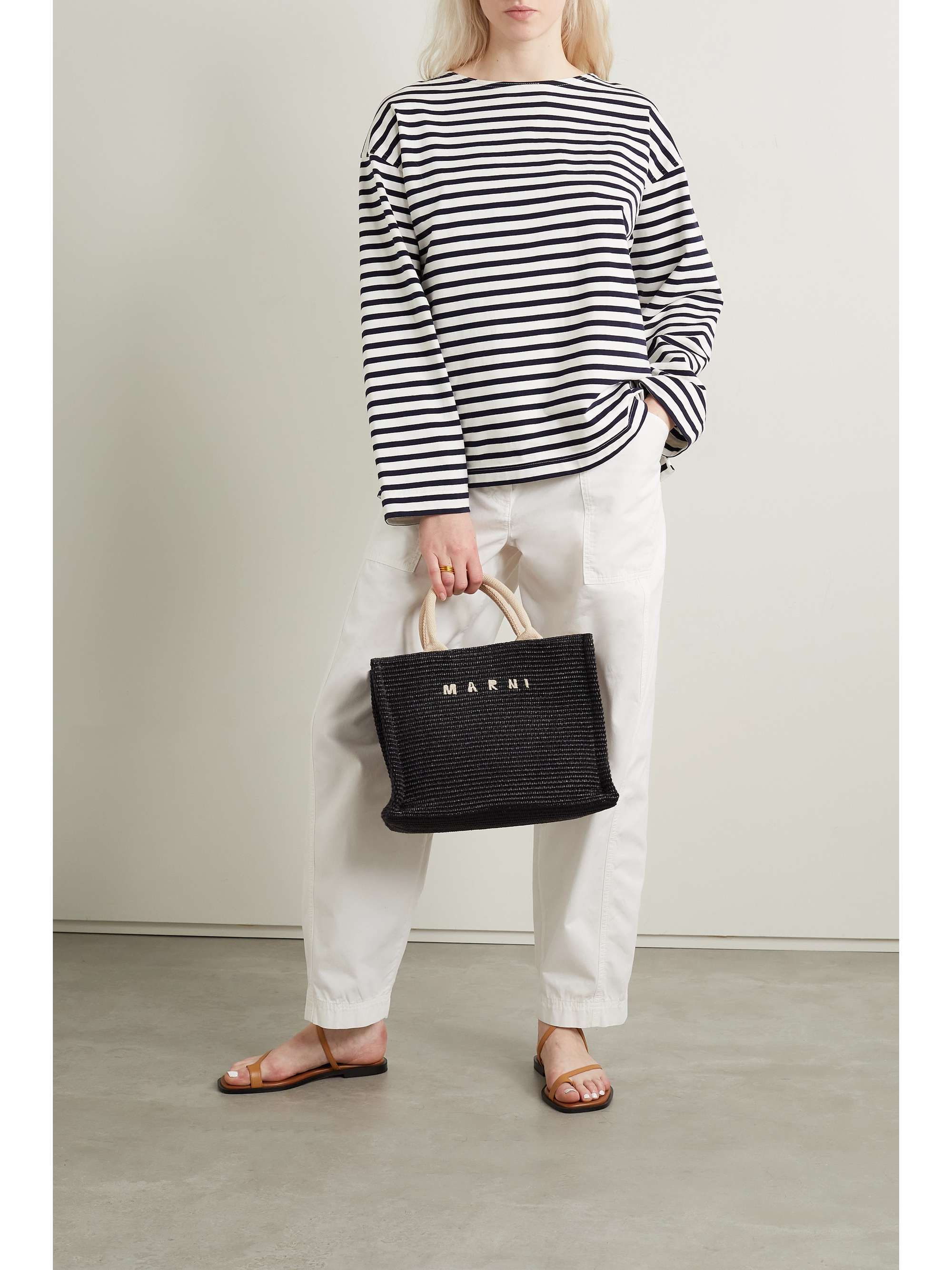 MATTEAU Striped cotton-jersey top