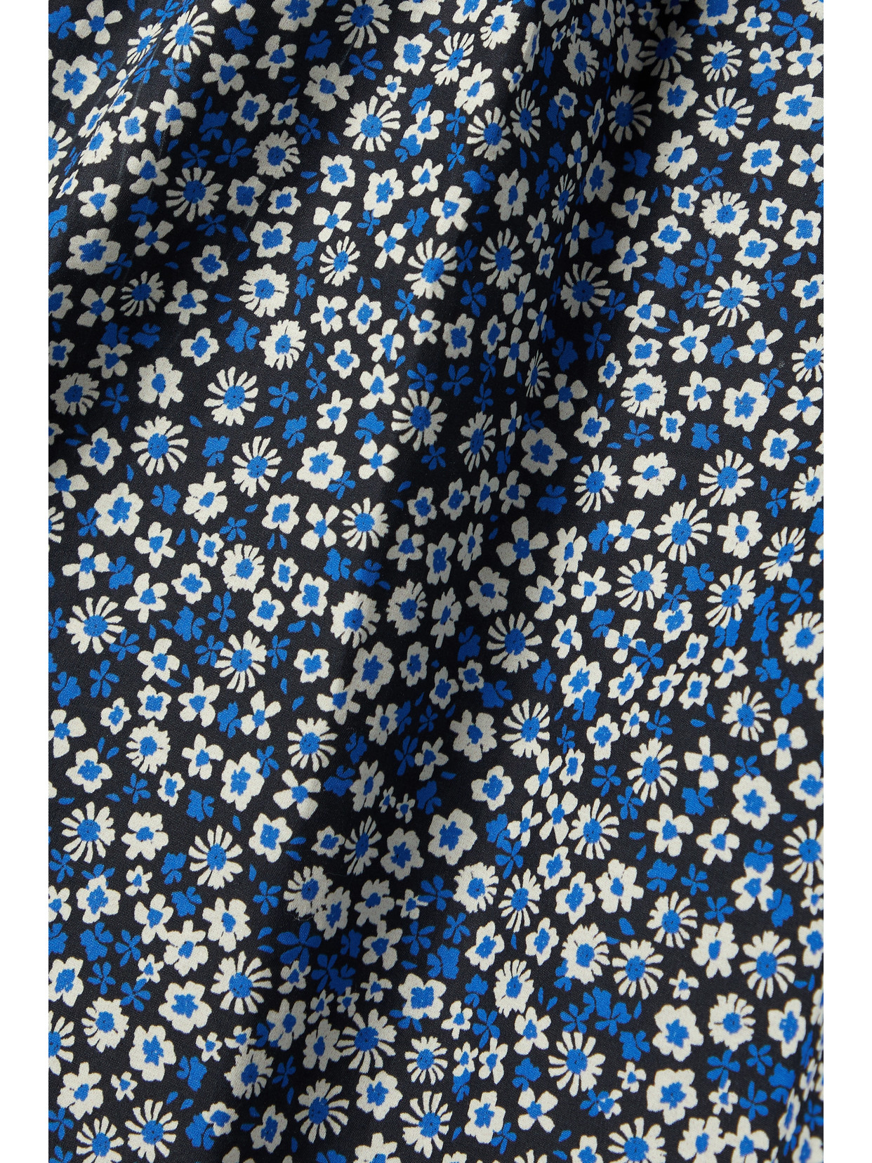 Matteau Cutout Ruched Floral-print Organic Cotton-poplin Halterneck Mini Dress In Blue