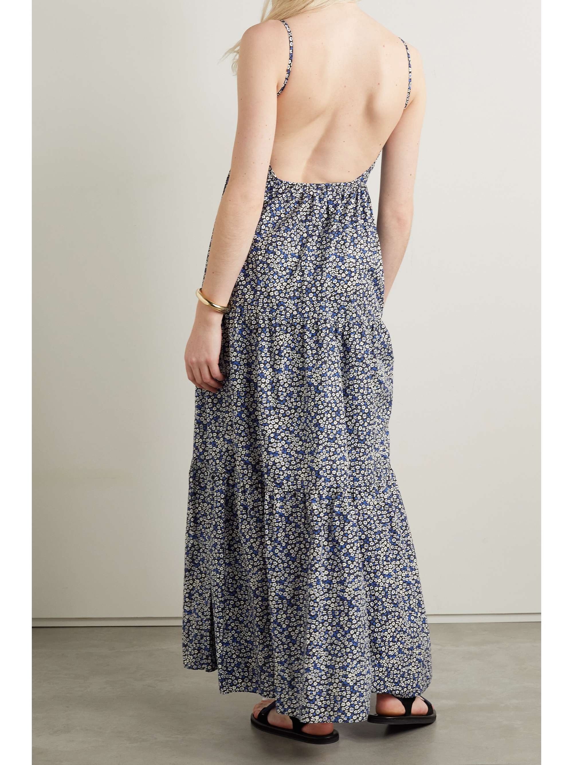 MATTEAU Tiered floral-print organic cotton-poplin maxi dress