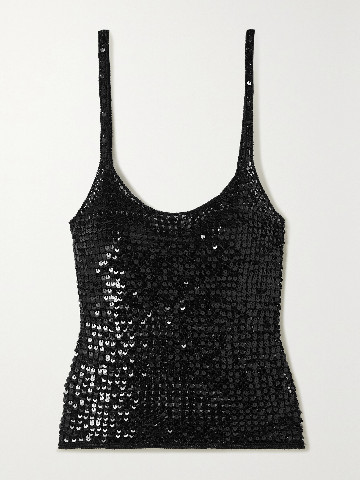 Matteau - + Net Sustain Sequined Crochet-knit Tank - Black