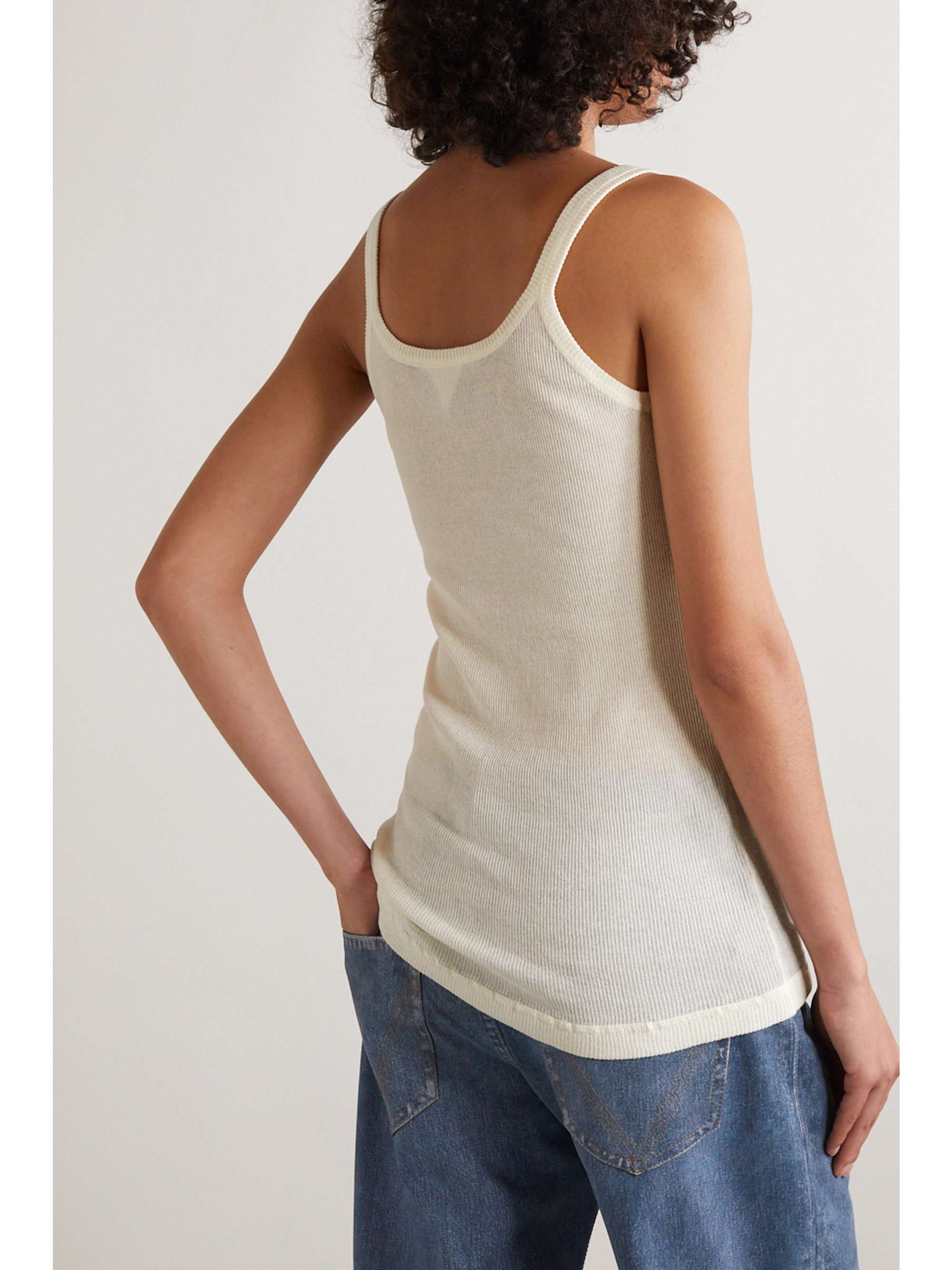 BOTTEGA VENETA Ribbed cotton-blend tank