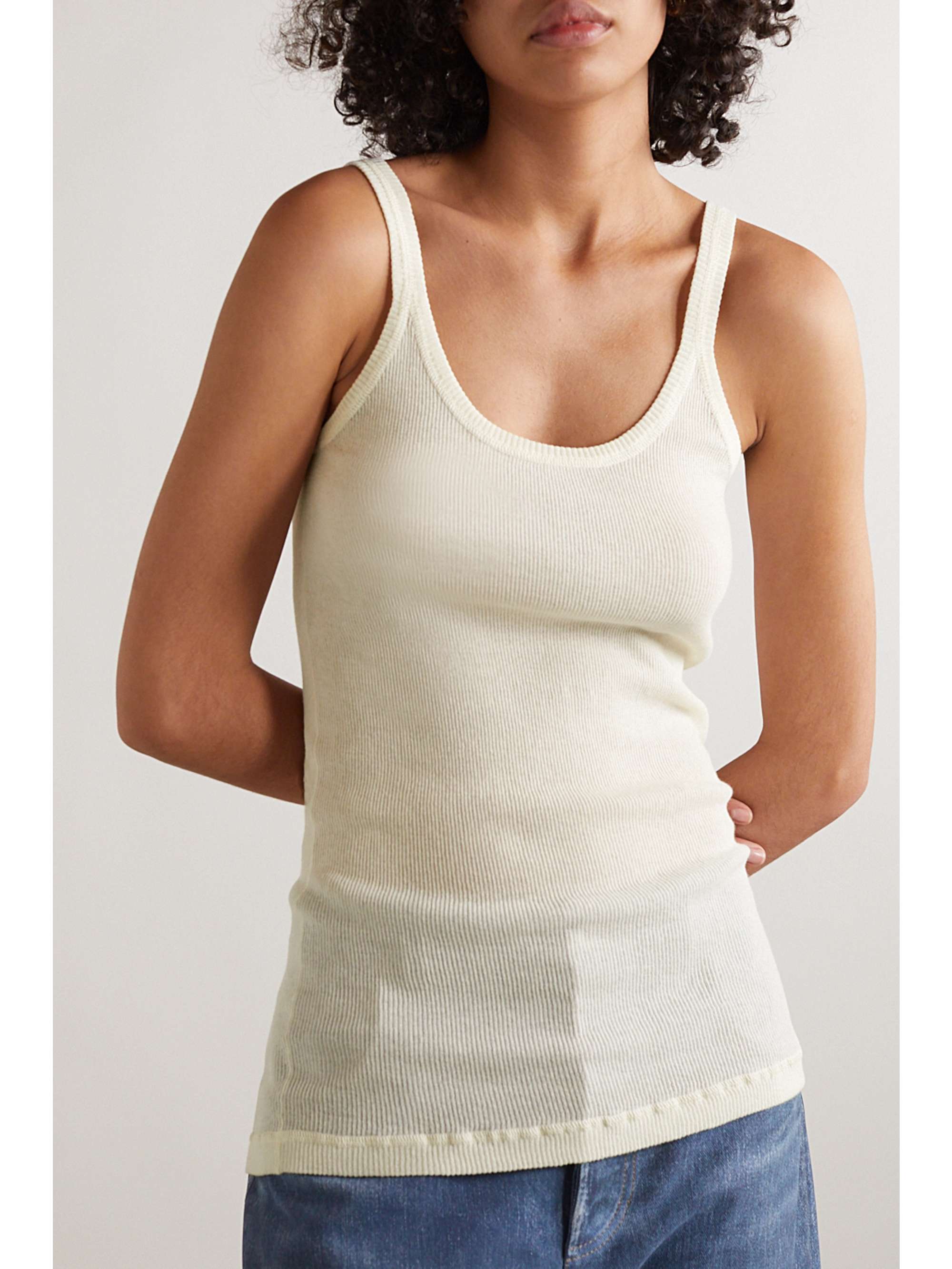 BOTTEGA VENETA Ribbed cotton-blend tank