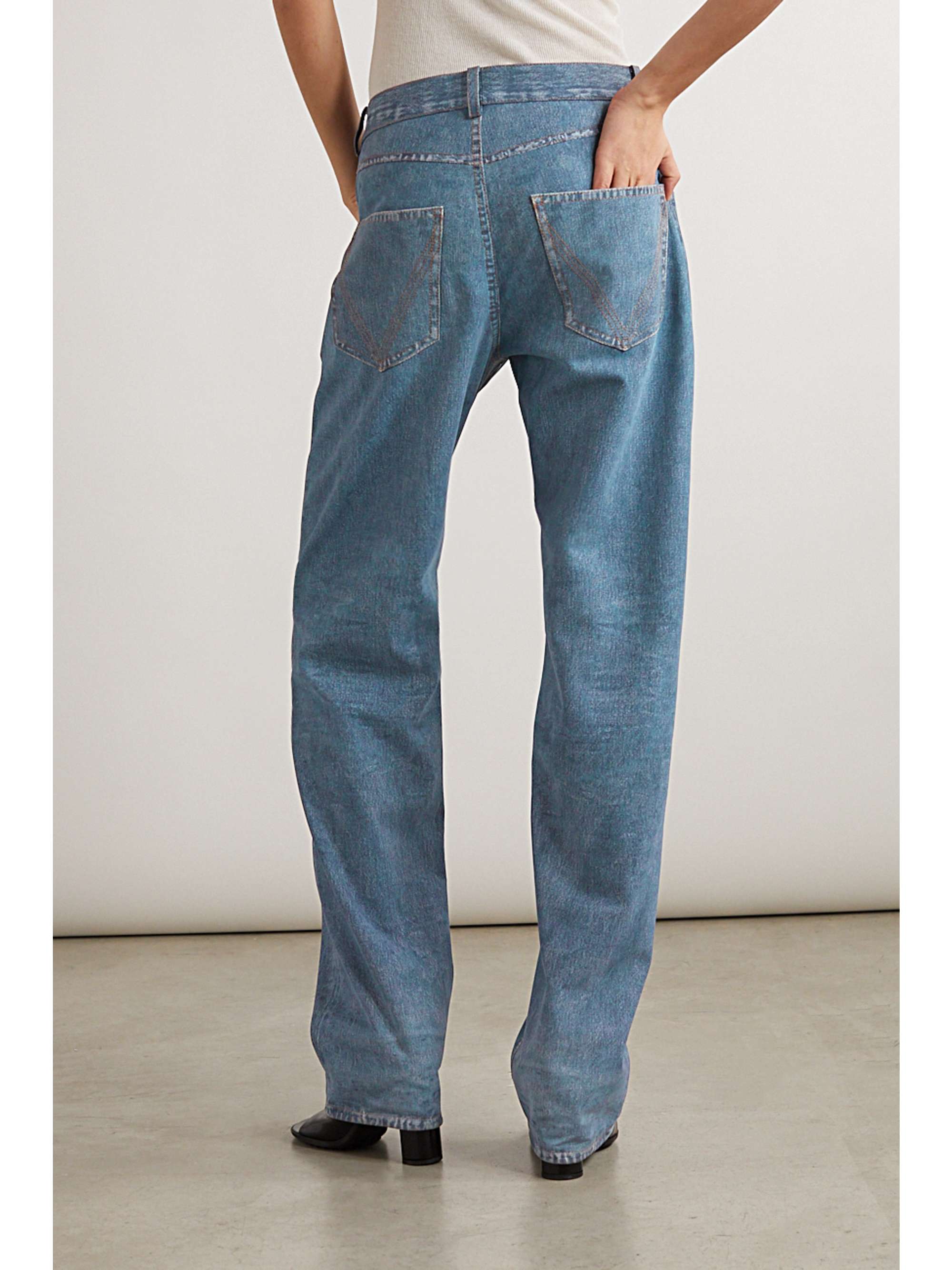 BOTTEGA VENETA Printed leather straight-leg pants