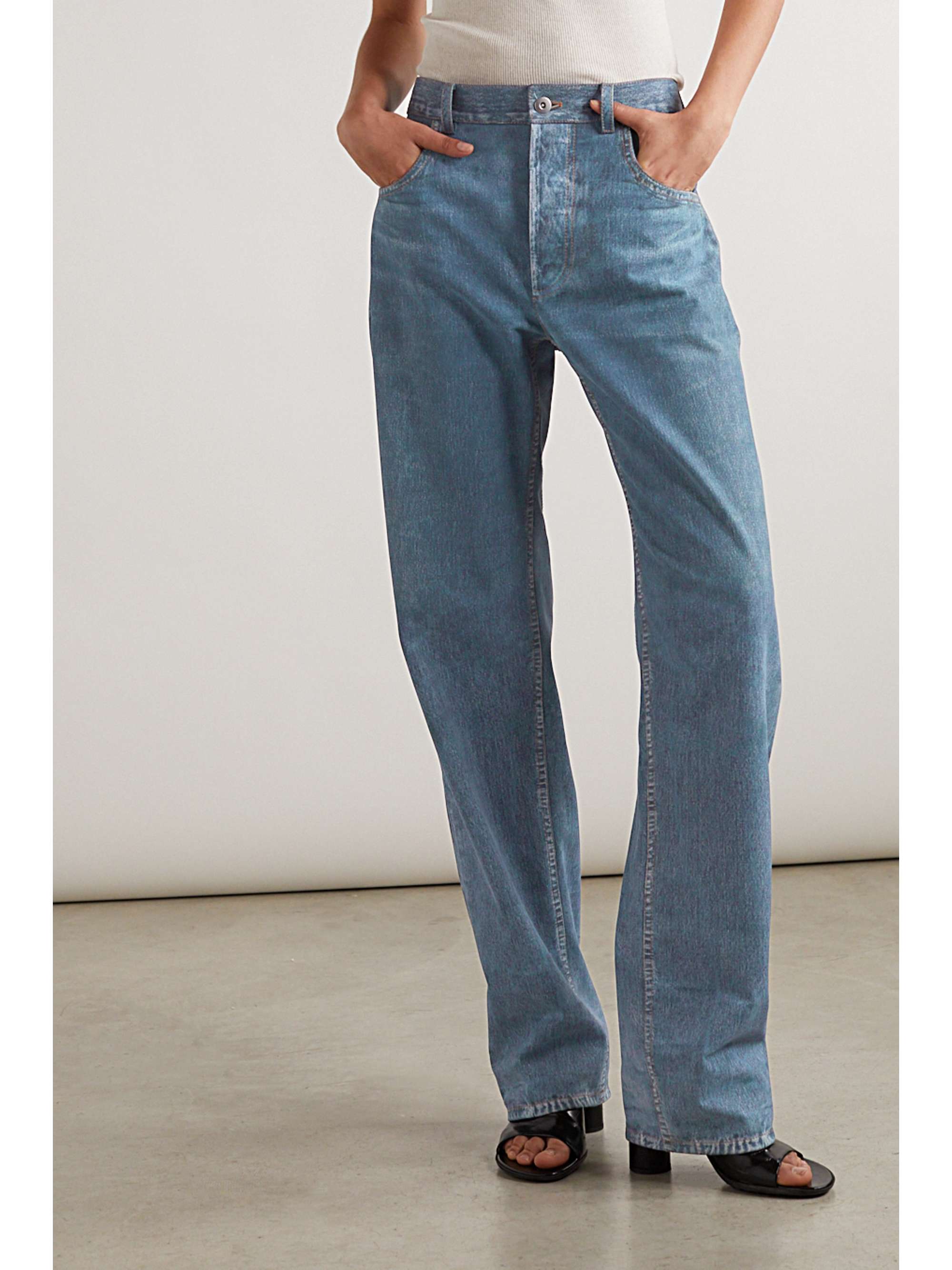 BOTTEGA VENETA Printed leather straight-leg pants