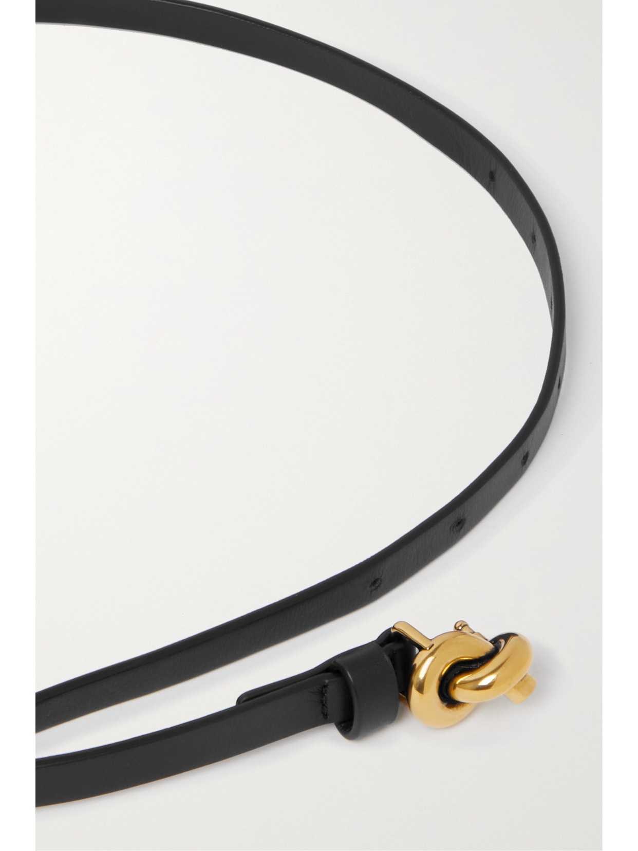 Bottega Veneta 1.2cm Knot Leather Belt In Black