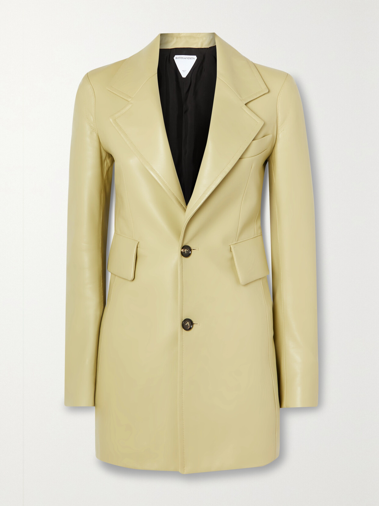 Bottega Veneta Leather Blazer In Neutrals