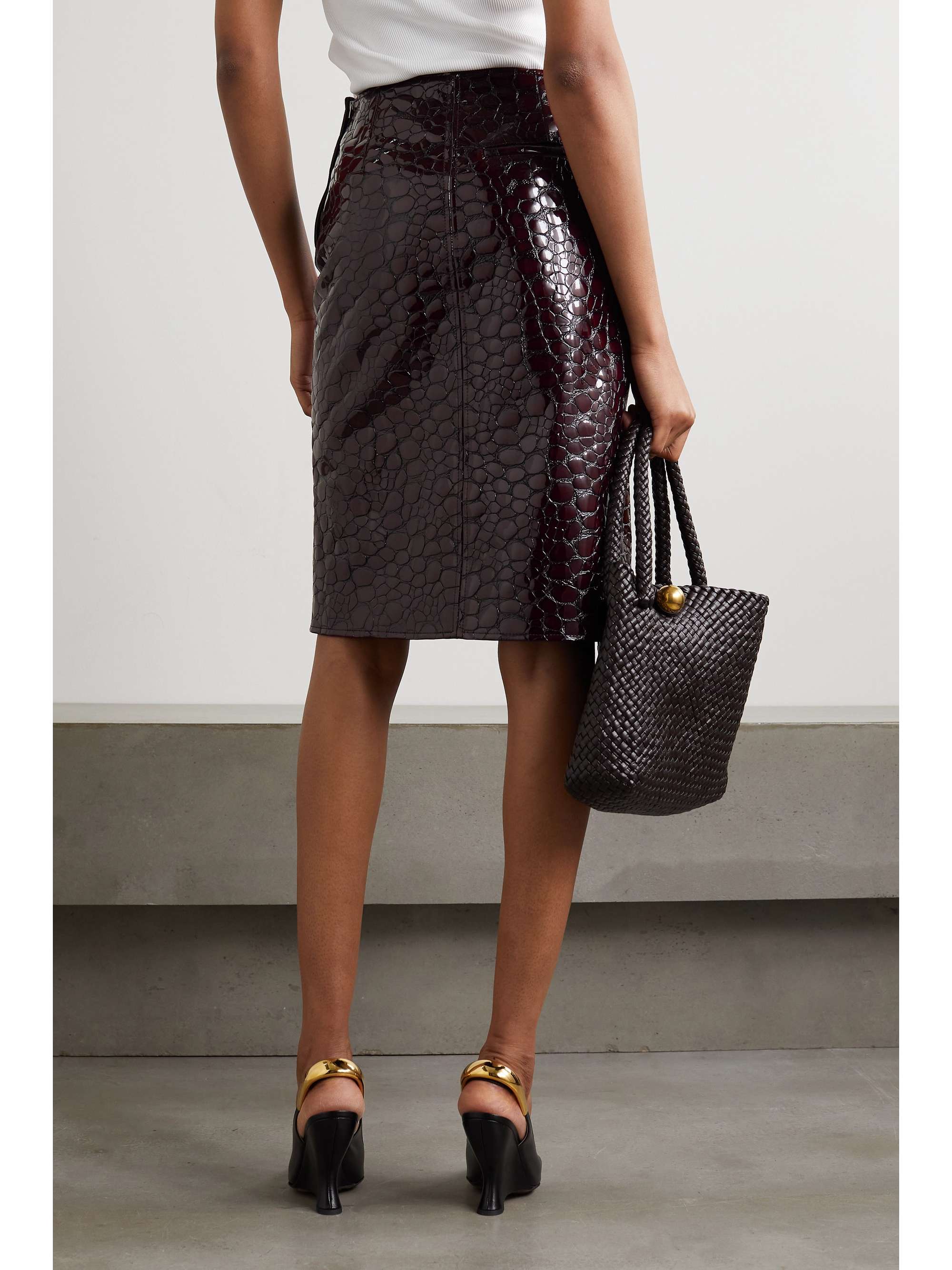 BOTTEGA VENETA Jupe en cuir effet croco