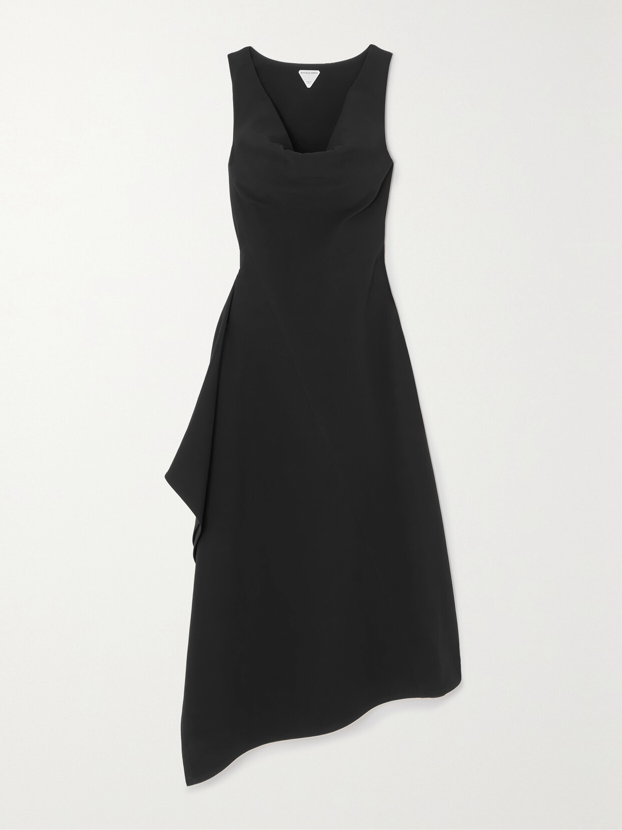 Bottega Veneta Stretch Cotton Canvas Asymmetric Dress In Black