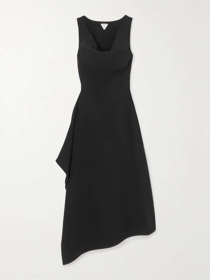 Bottega Veneta Asymmetric Cotton-blend Canvas Midi Dress