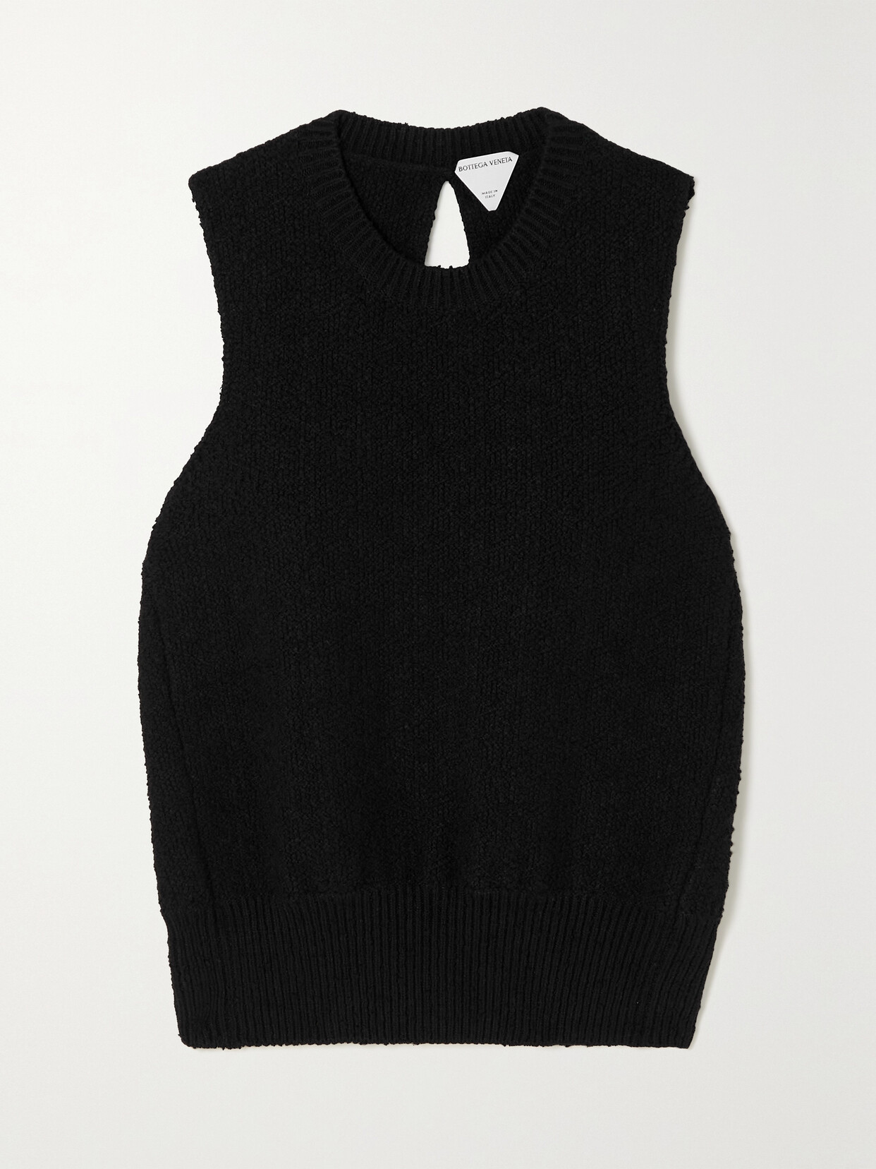 Bottega Veneta Open-back Bouclé Jumper In Black