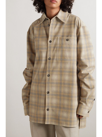 Bottega Veneta Oversized checked leather shirt