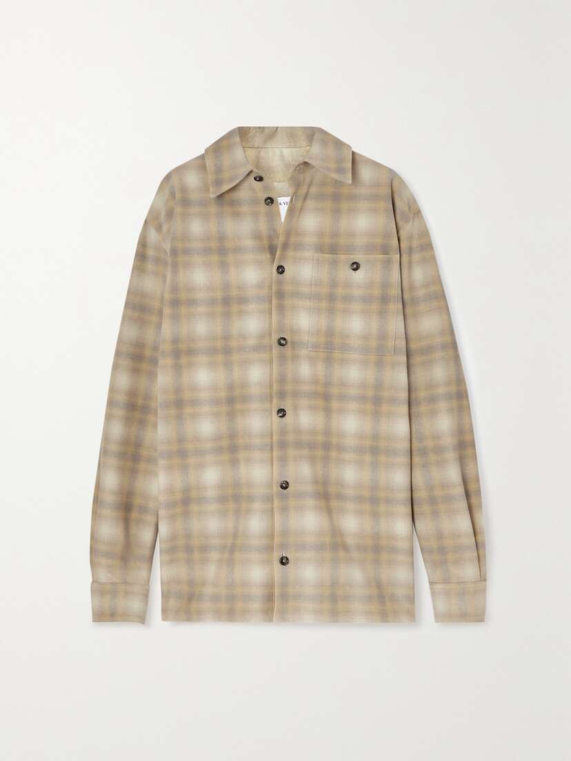 Bottega Veneta Oversized Checked Leather Shirt