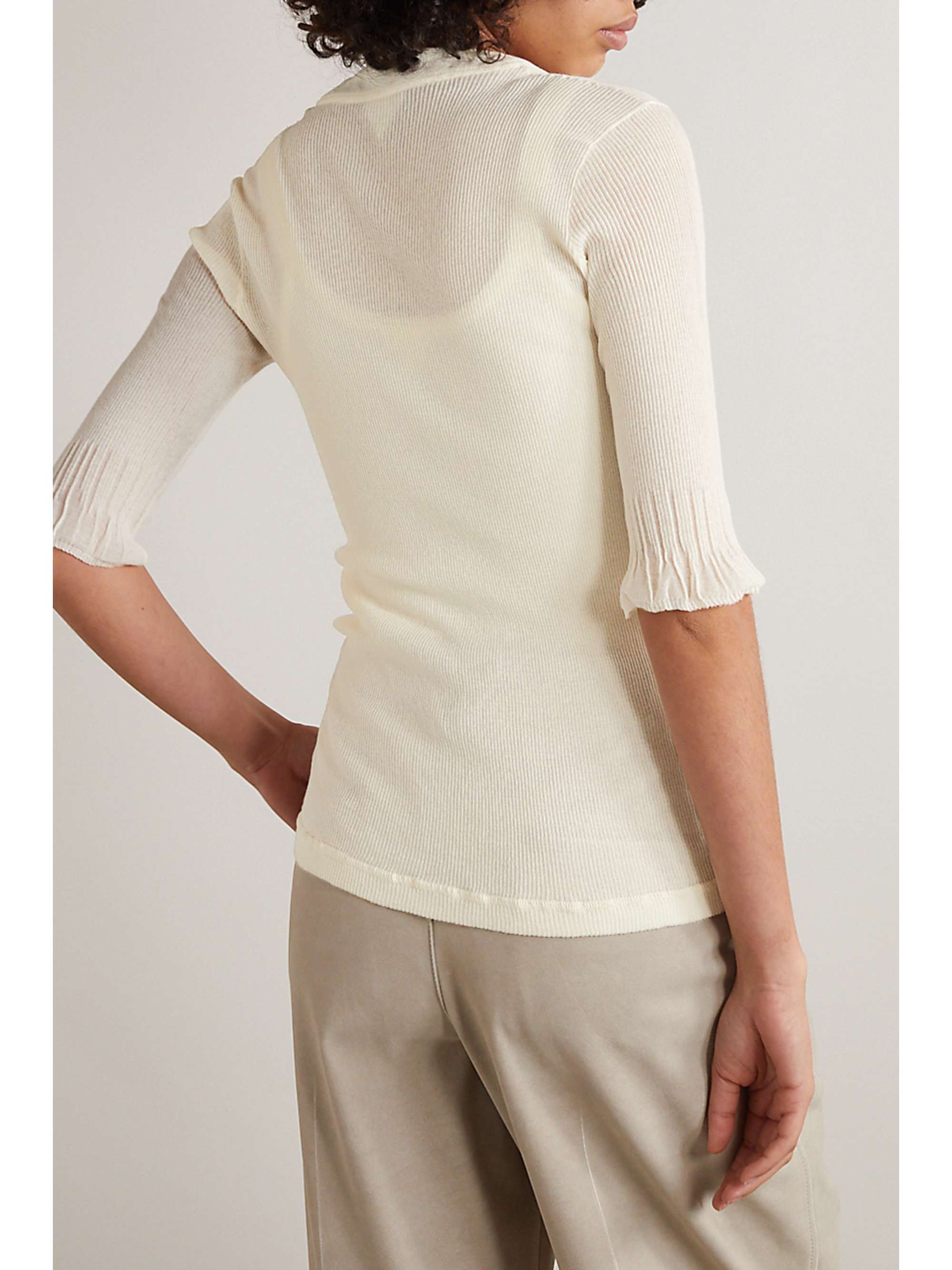 BOTTEGA VENETA Ribbed cotton-blend top